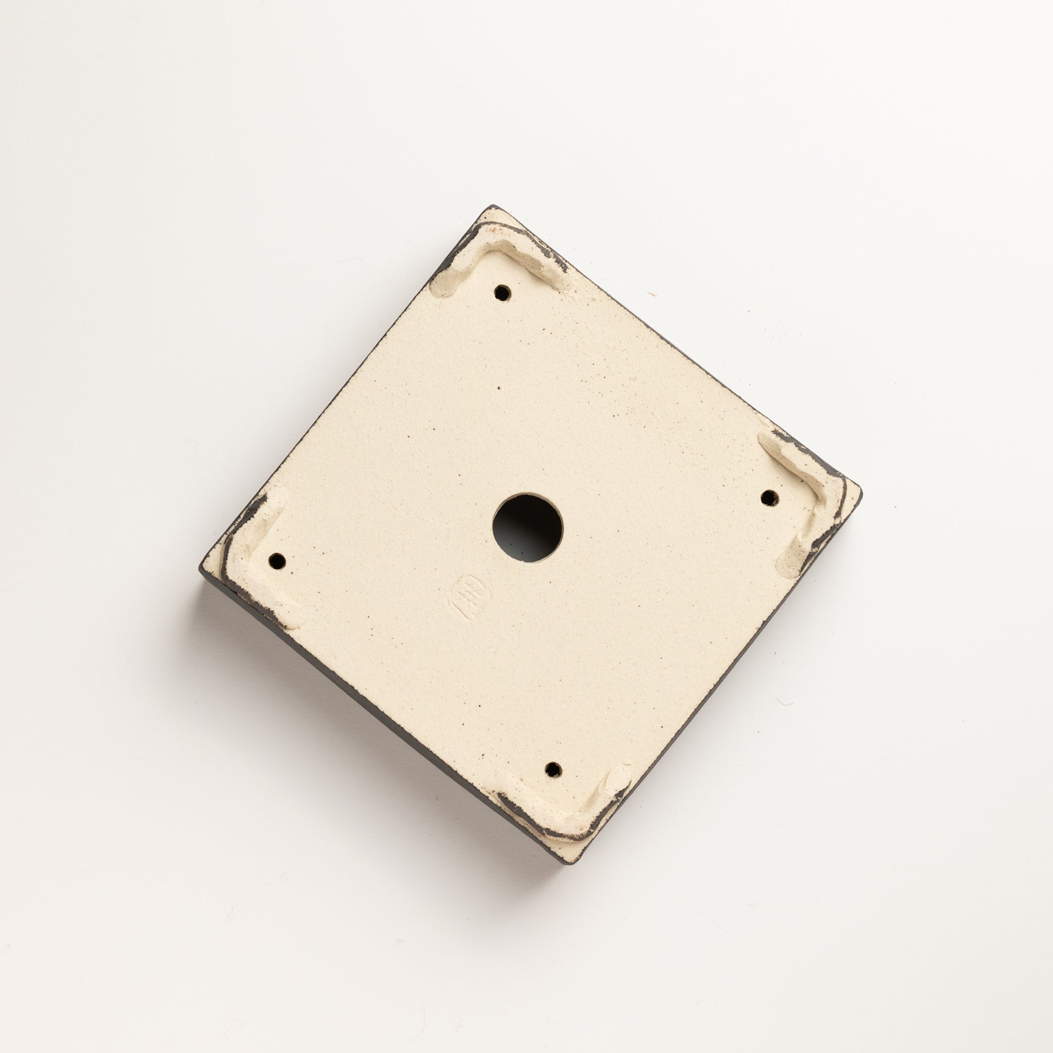 Naginowa Black square BANKO Ware Japanese Bonsai Pot 5.9in.