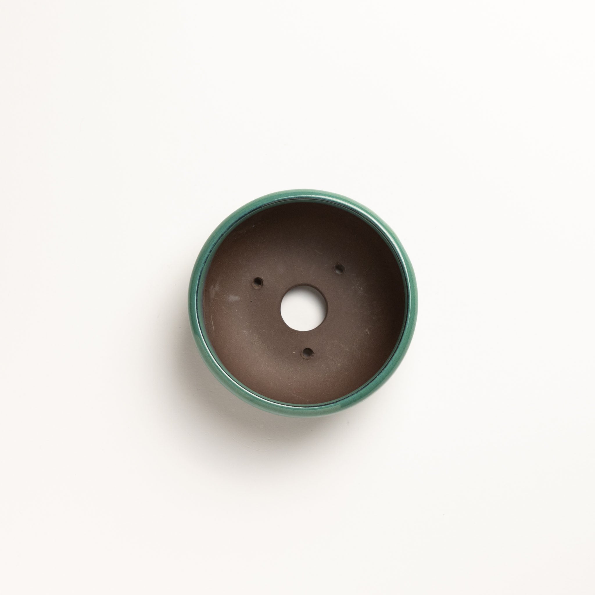 Naginowa Oribe sround shape BANKO Ware Japanese Bonsai Pot 4.7in.