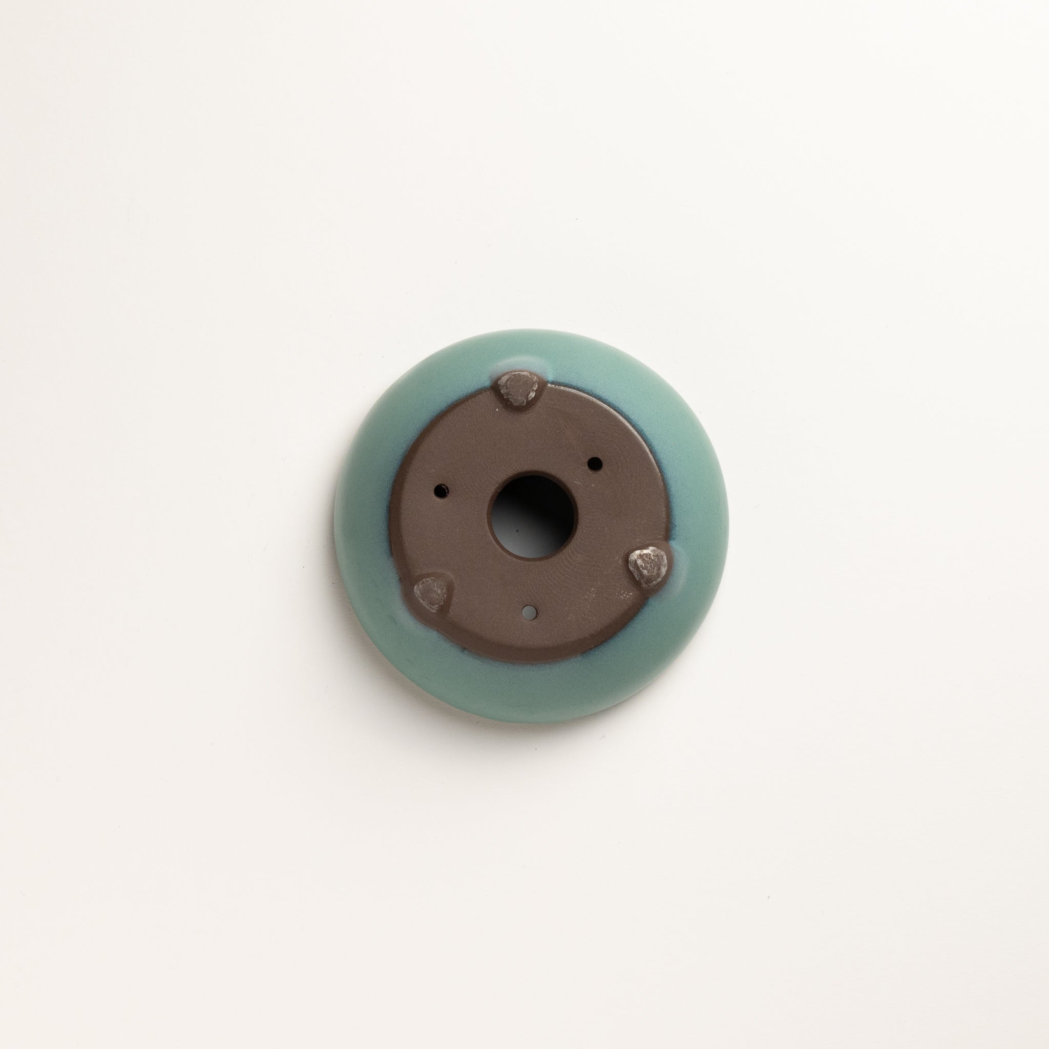 Naginowa Oribe sround shape BANKO Ware Japanese Bonsai Pot 4.7in.