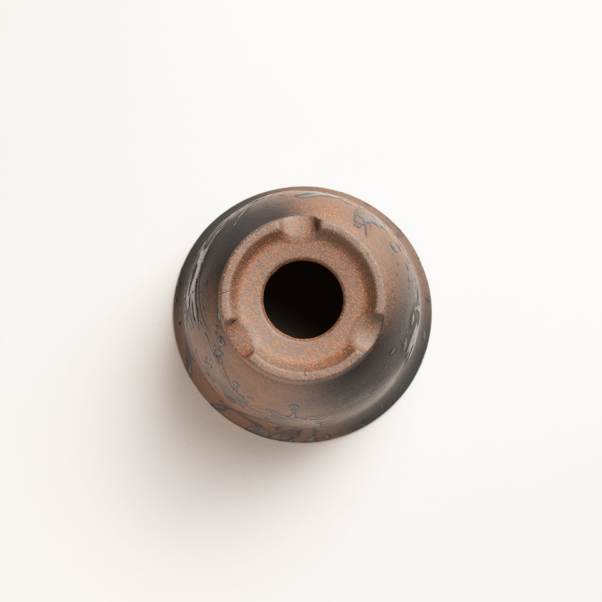 Naginowa Gold Paint Deep rounded BANKO Ware Japanese Bonsai Pot 3.6in.