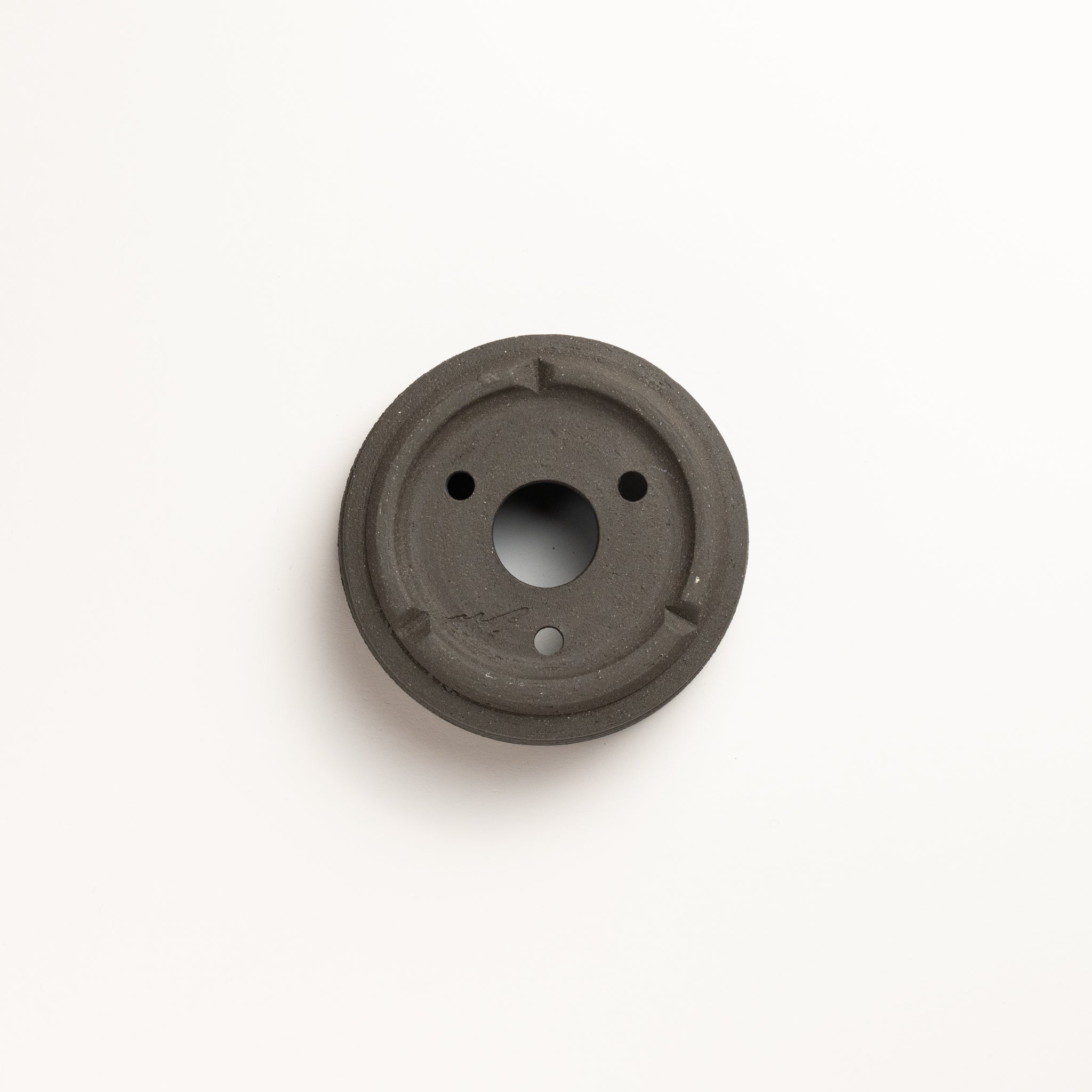 Naginowa Ibushi black Circle Shallow BANKO Ware Japanese Bonsai Pot 4.2in.