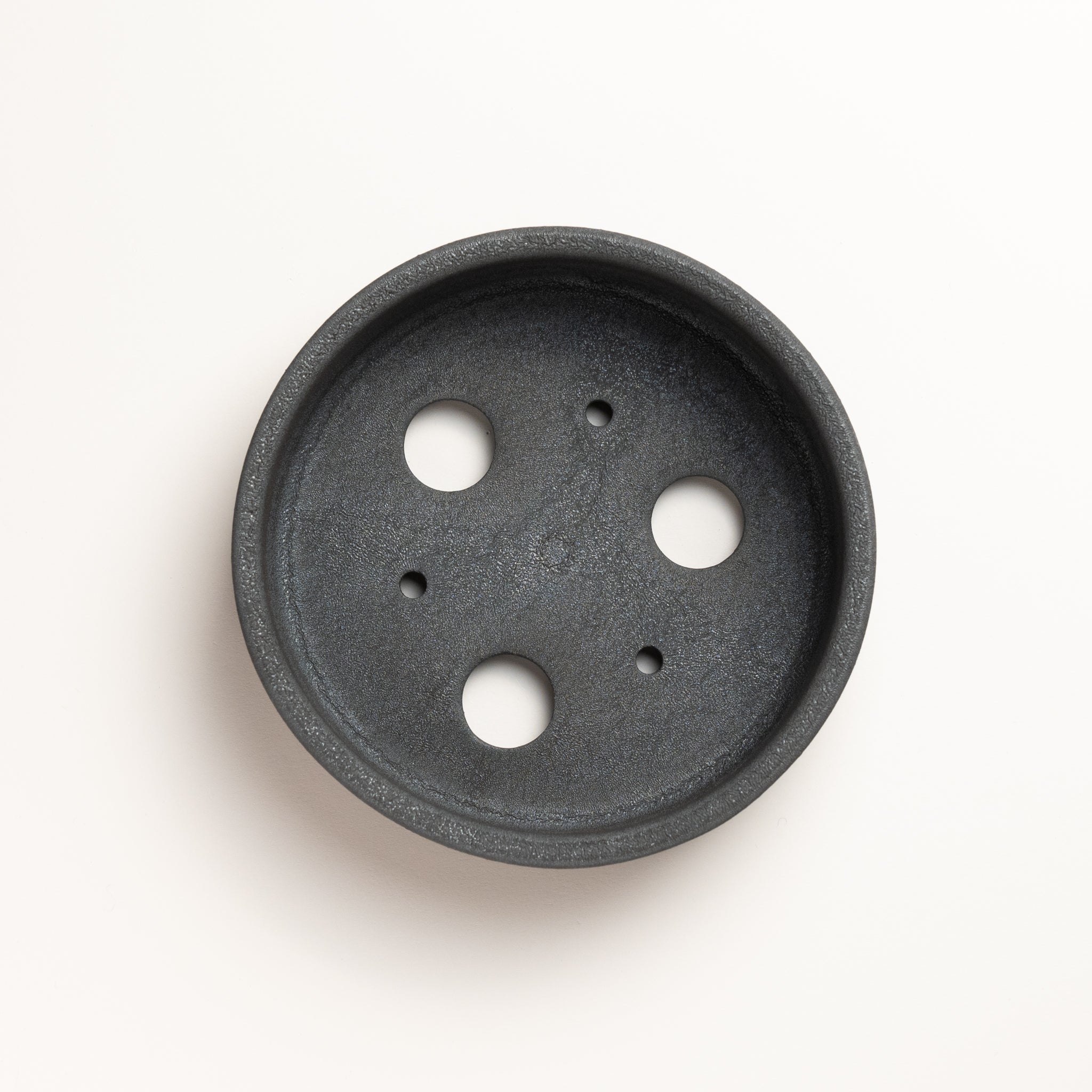 Naginowa Ibushi black Circle Shallow BANKO Ware Japanese Bonsai Pot 6.5 in.