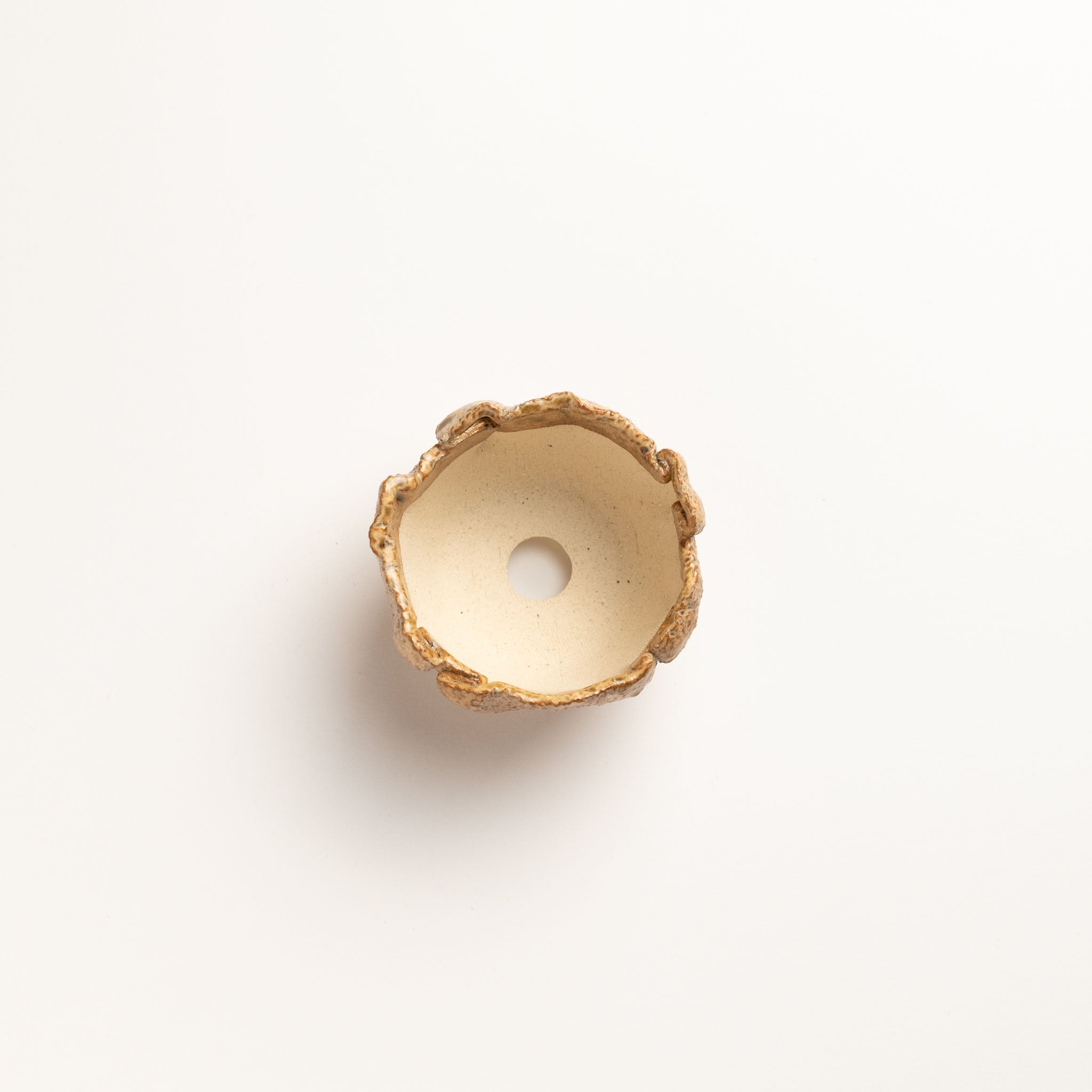 Naginowa Irabo Round Shape BANKO Ware Japanese Bonsai Pot 3.3 in.