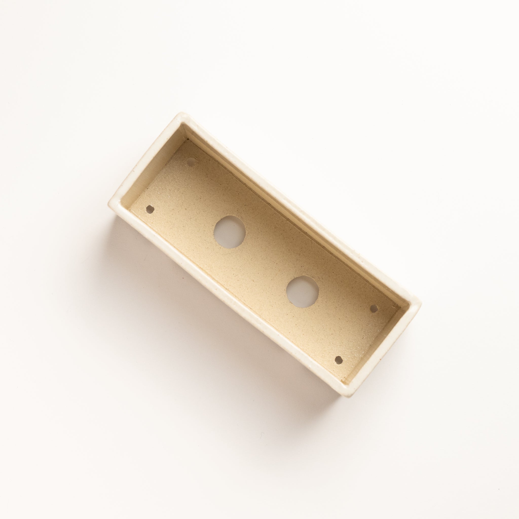 Naginowa White Longhorn Medium BANKO Ware Japanese Bonsai Pot 6.4in.