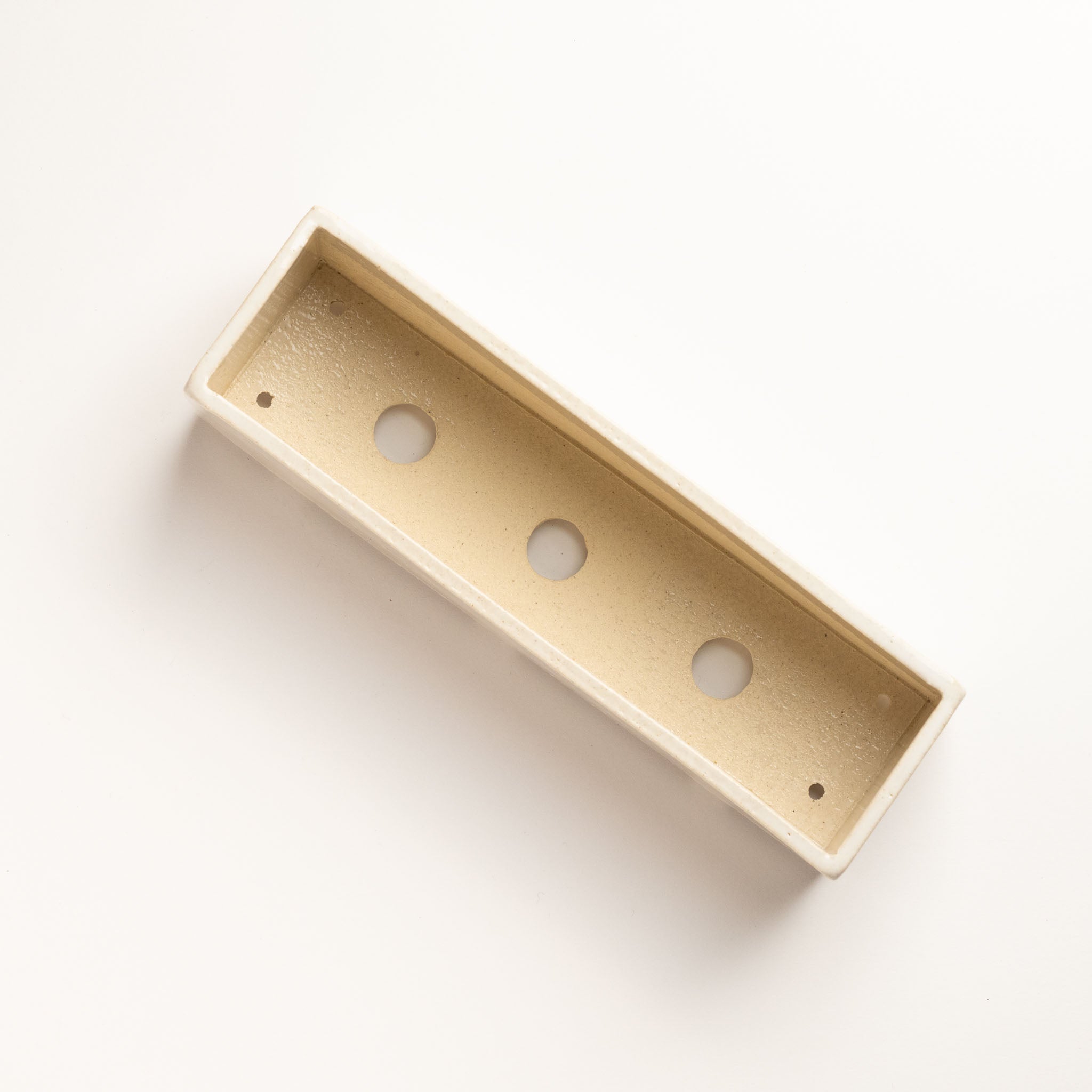 Naginowa White Longhorn Large BANKO Ware Japanese Bonsai Pot 9.1in.