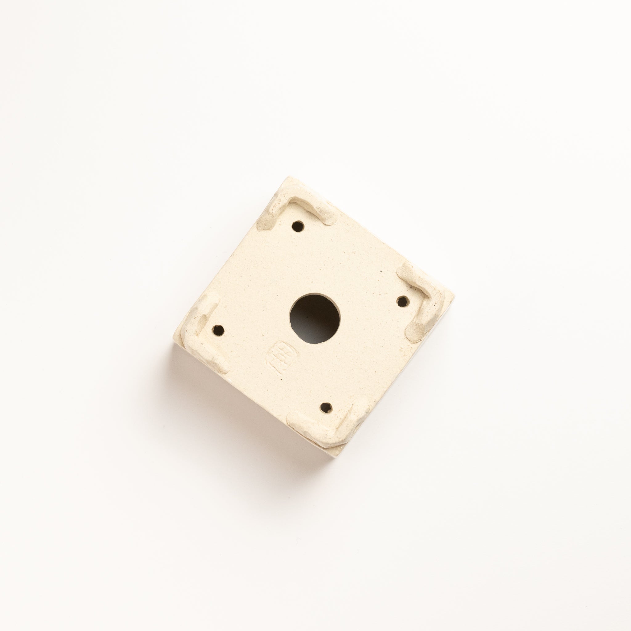 Naginowa White Square BANKO Ware Japanese Bonsai Pot 3.5in.