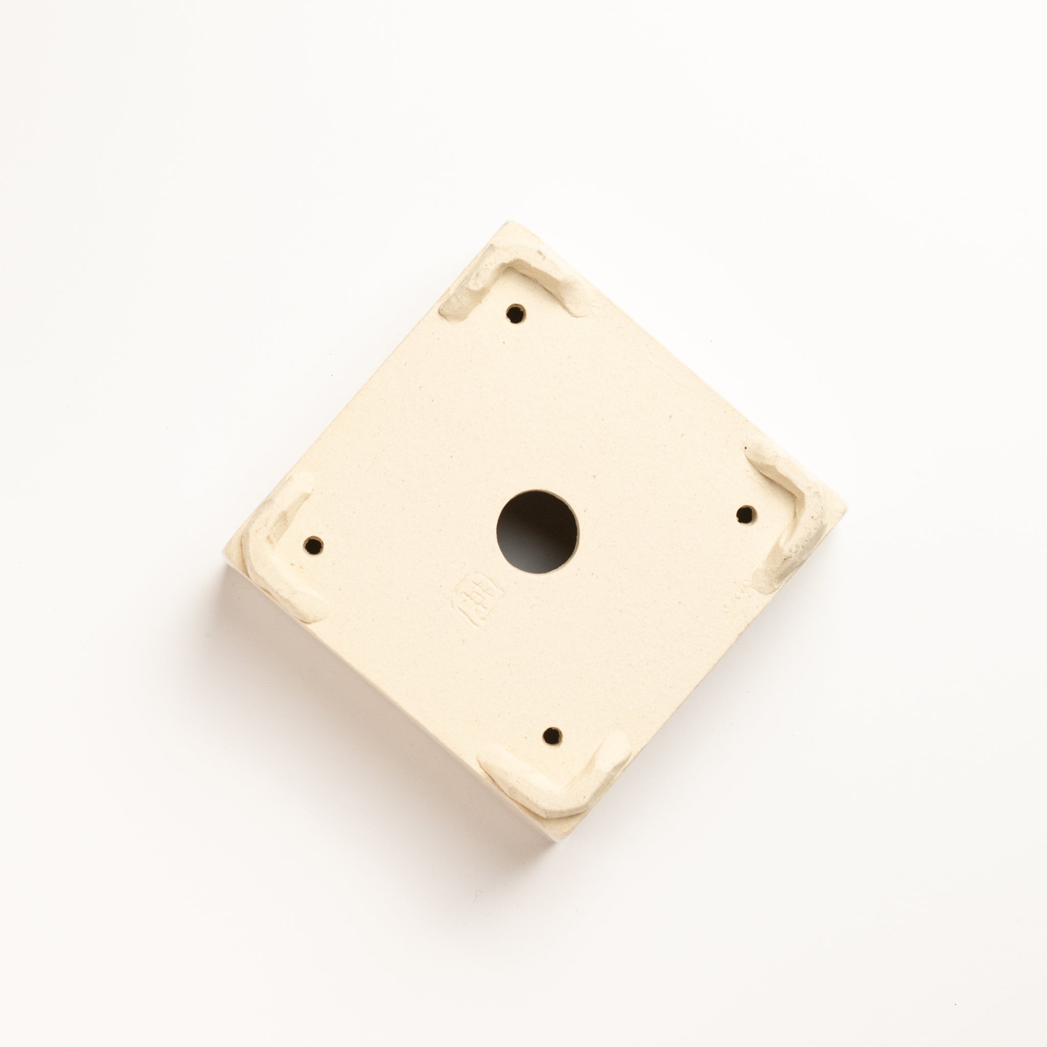 Naginowa White Square BANKO Ware Japanese Bonsai Pot 4.7 in.