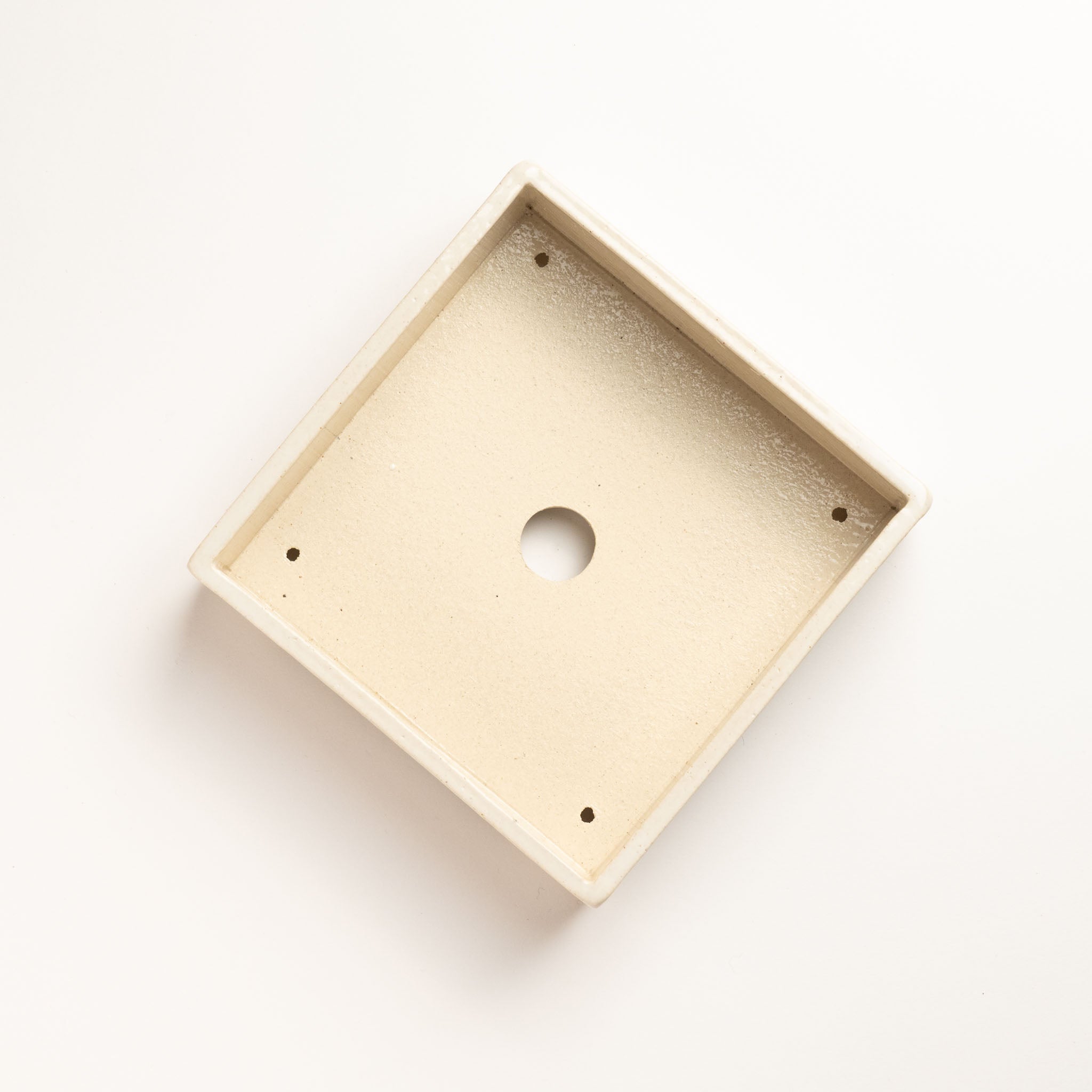 Naginowa White Square BANKO Ware Japanese Bonsai Pot 5.9 in.