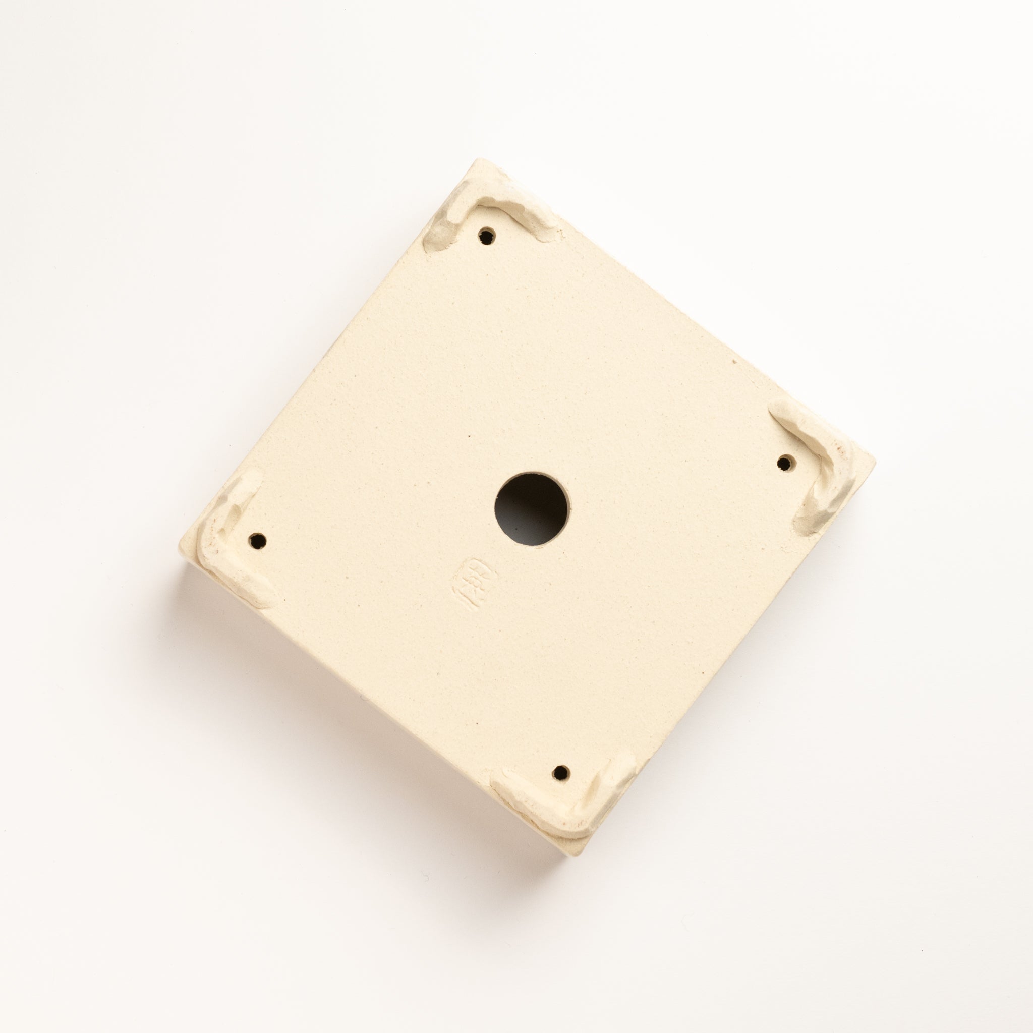 Naginowa White Square BANKO Ware Japanese Bonsai Pot 5.9 in.