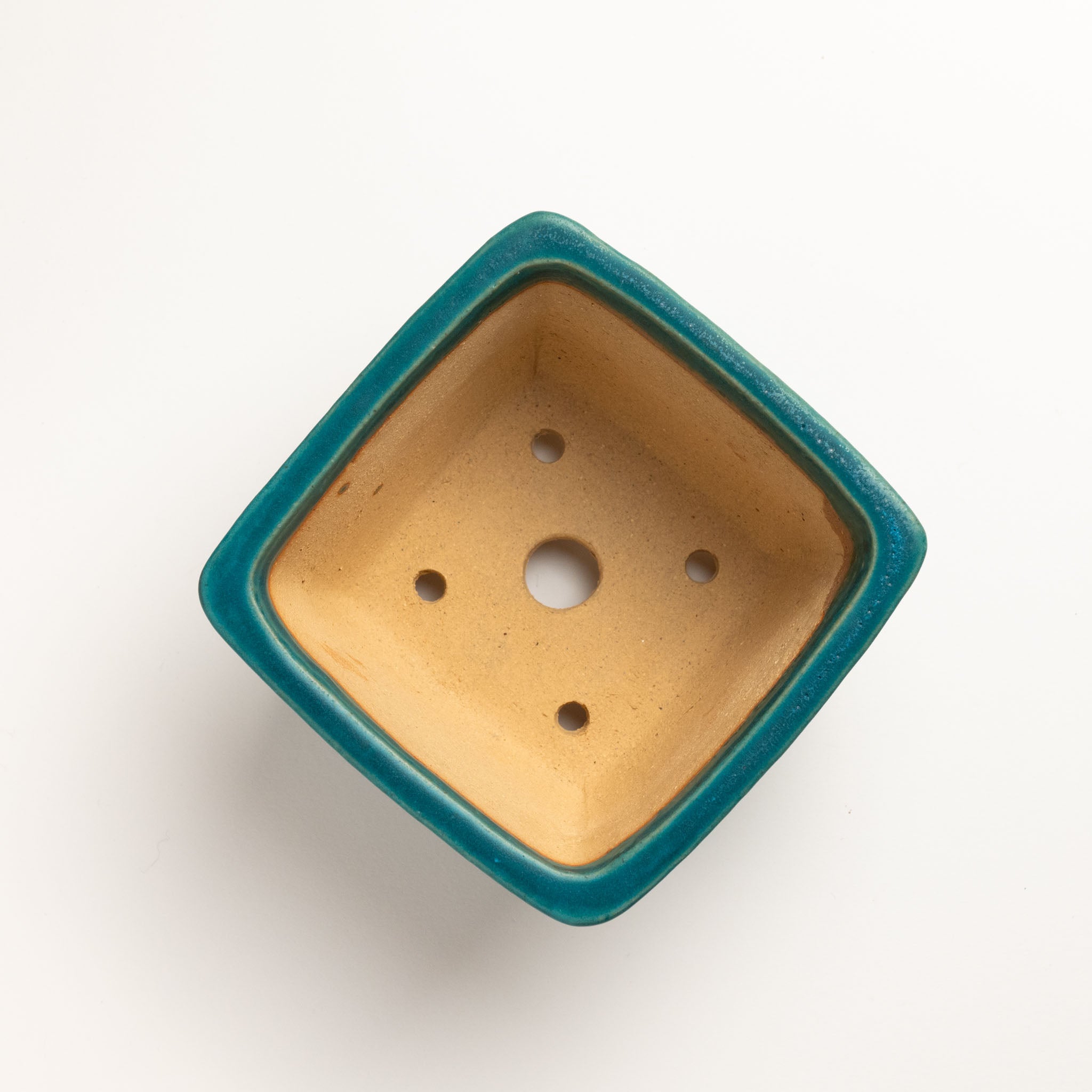 Shibakatsu Tokoname Ware Square Matte Blue Japanese Bonsai Pot