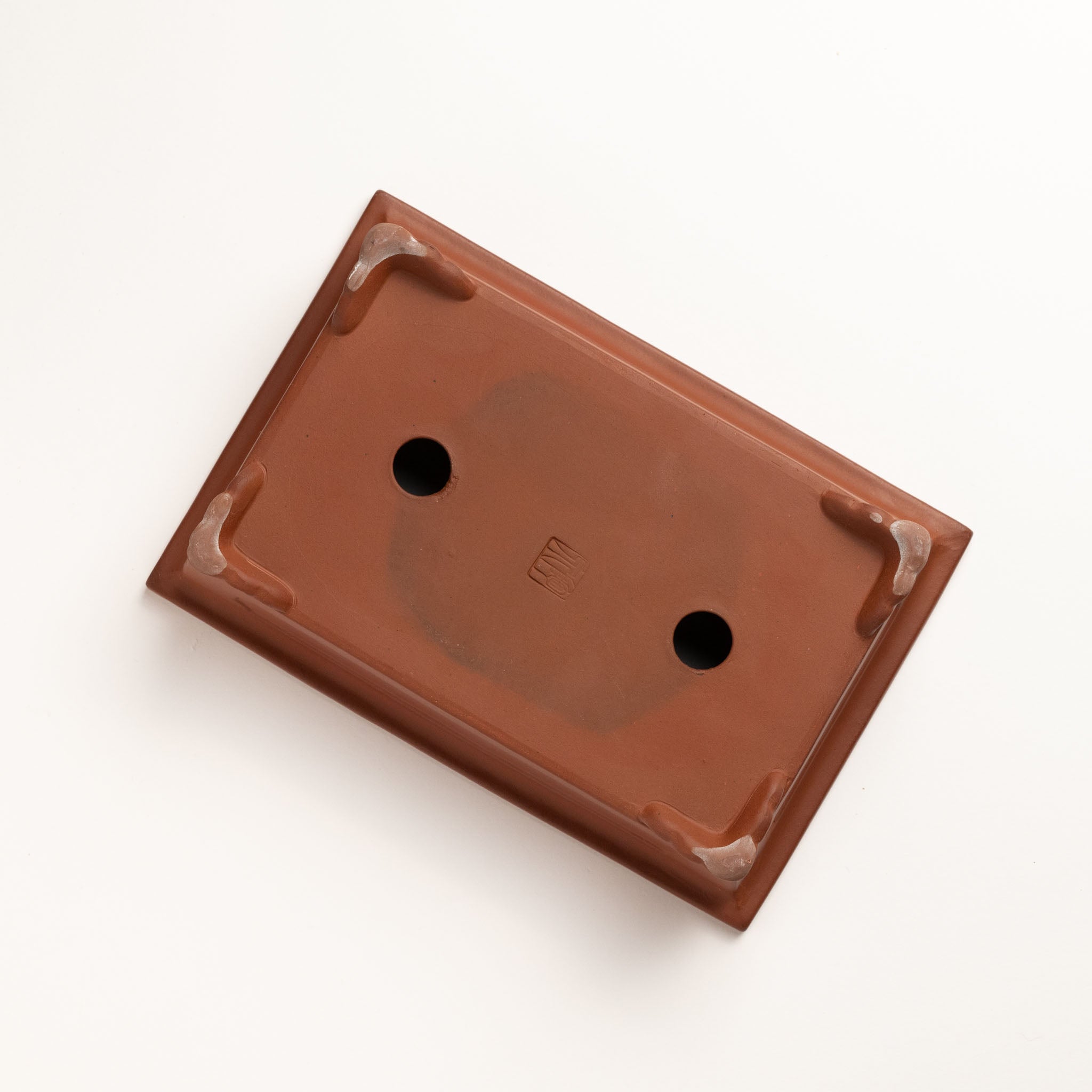 Tousen Tokoname Ware Rectangle Vermilion Japanese Bonsai Pot No.6.5