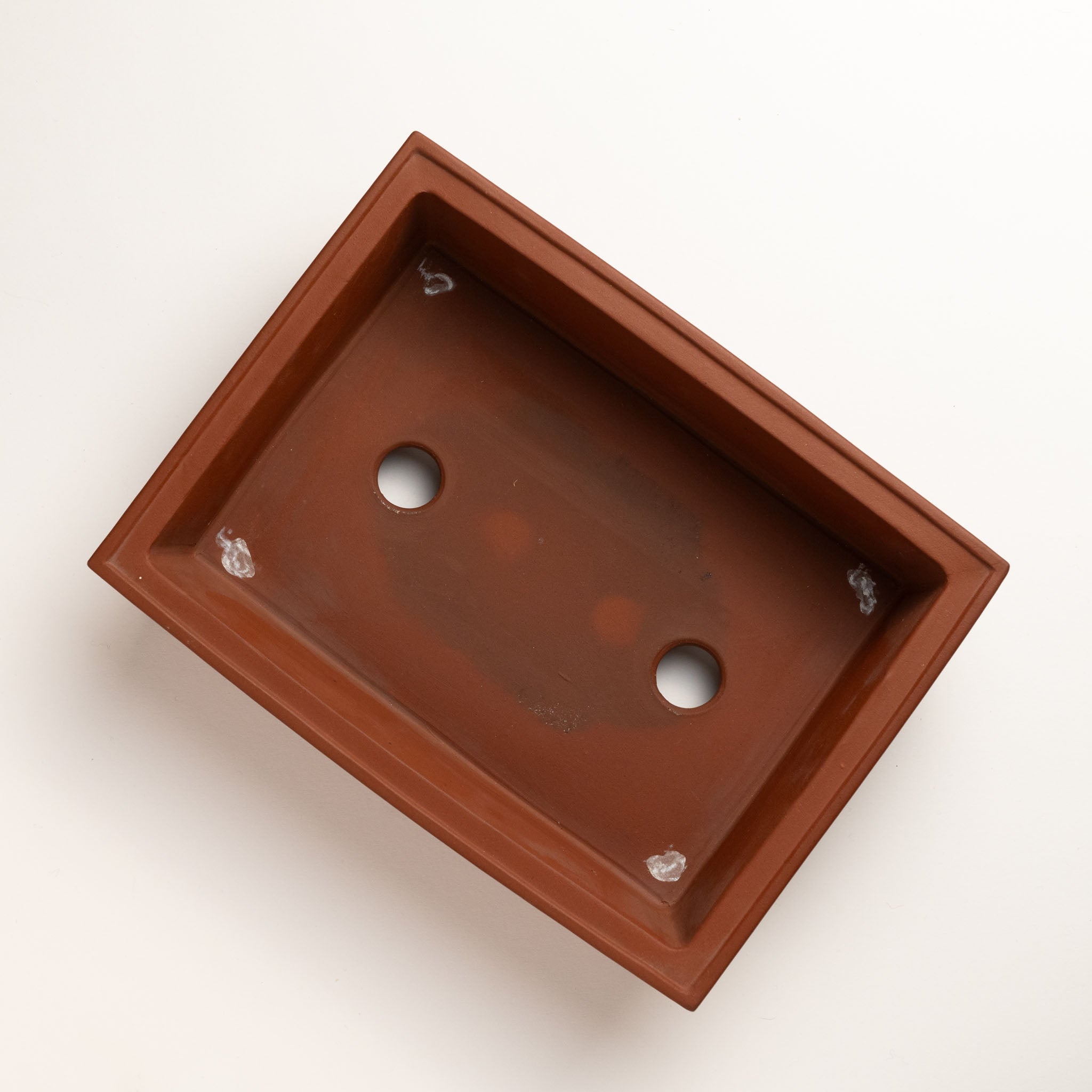 Tousen Tokoname Ware Rectangle Vermilion Japanese Bonsai Pot No.8.5