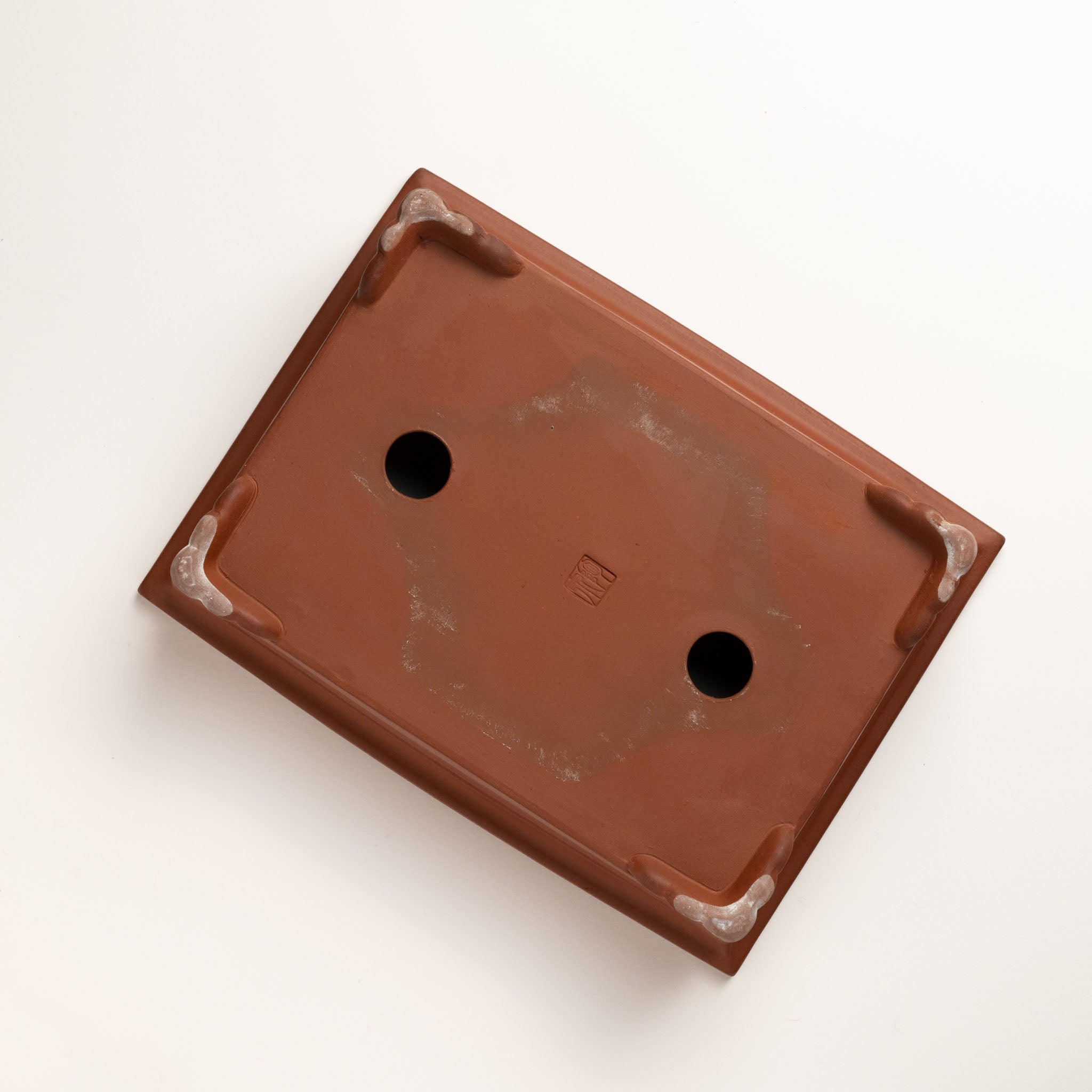 Tousen Tokoname Ware Rectangle Vermilion Japanese Bonsai Pot No.8.5