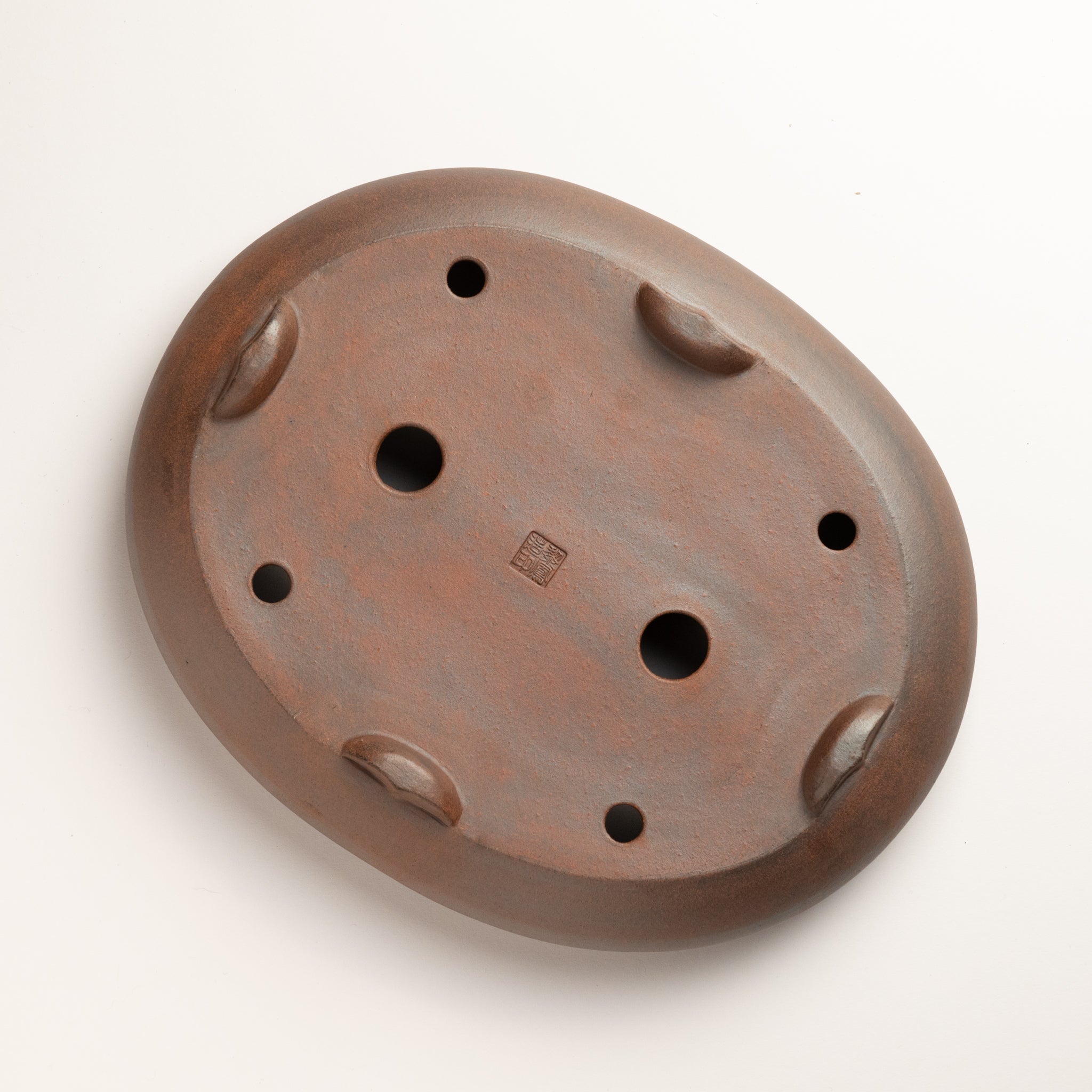 Reihou Tokoname Ware Oval Mud Japanese Bonsai Pot 11in.