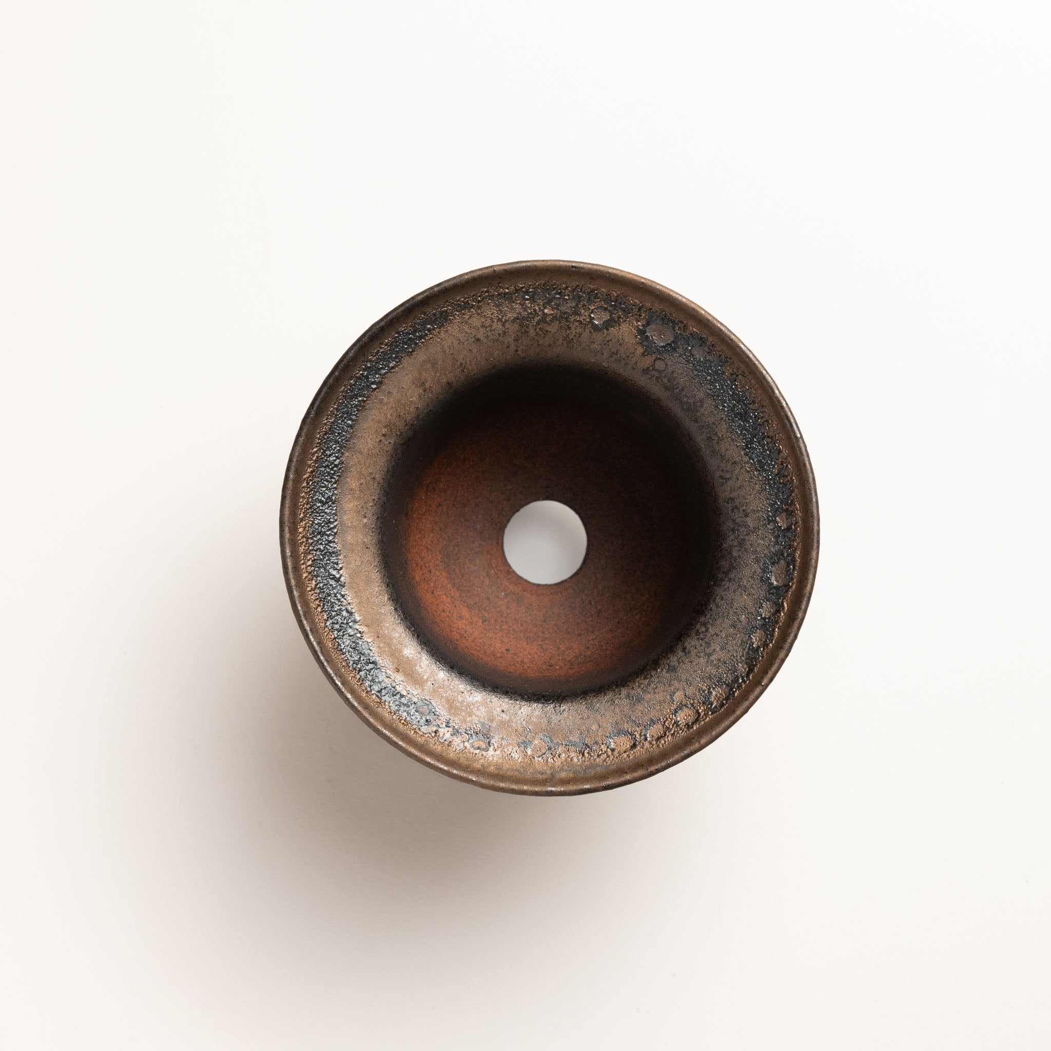 Naginowa Shigaraki Ware Gold Rust with High Legs Japanese Bonsai Pot