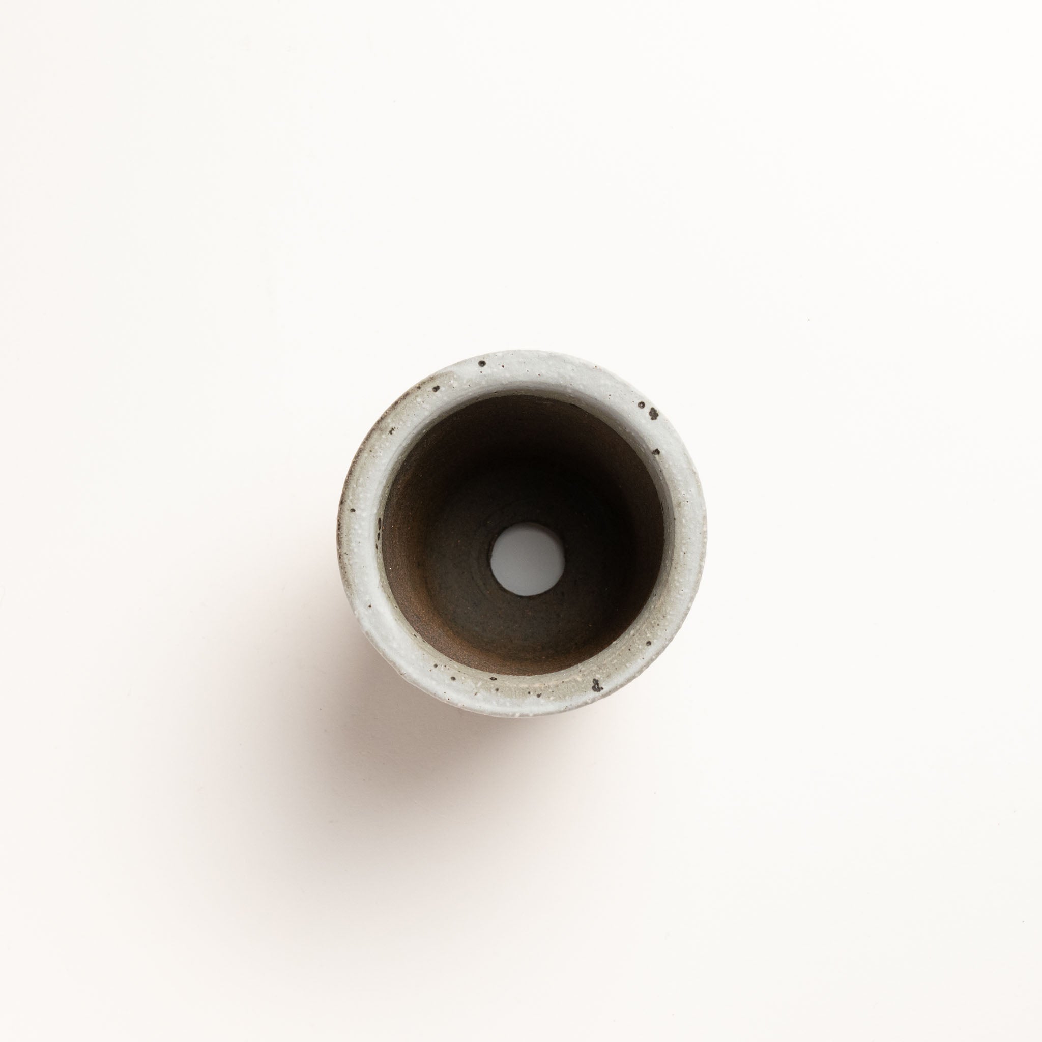 Naginowa Shigaraki Ware White Rust Deep Circle 1 Japanese Bonsai Pot 4.9 in.