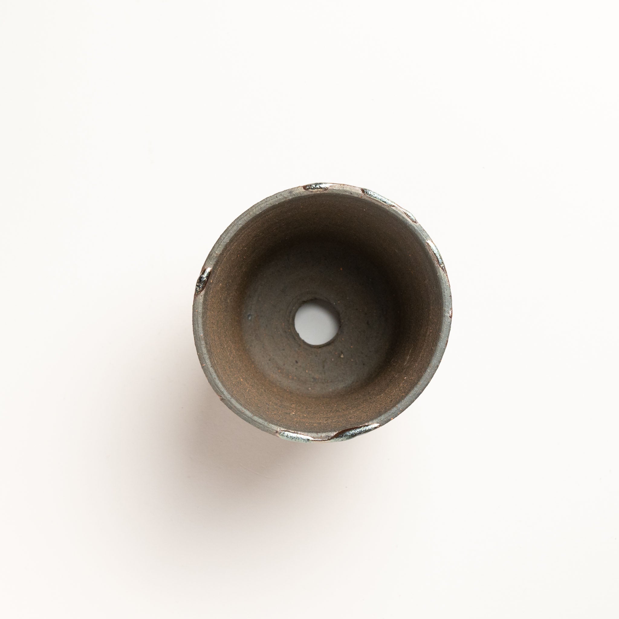 Naginowa Shigaraki Ware Iron Glaze Deep Japanese Bonsai Pot 3.1 in.