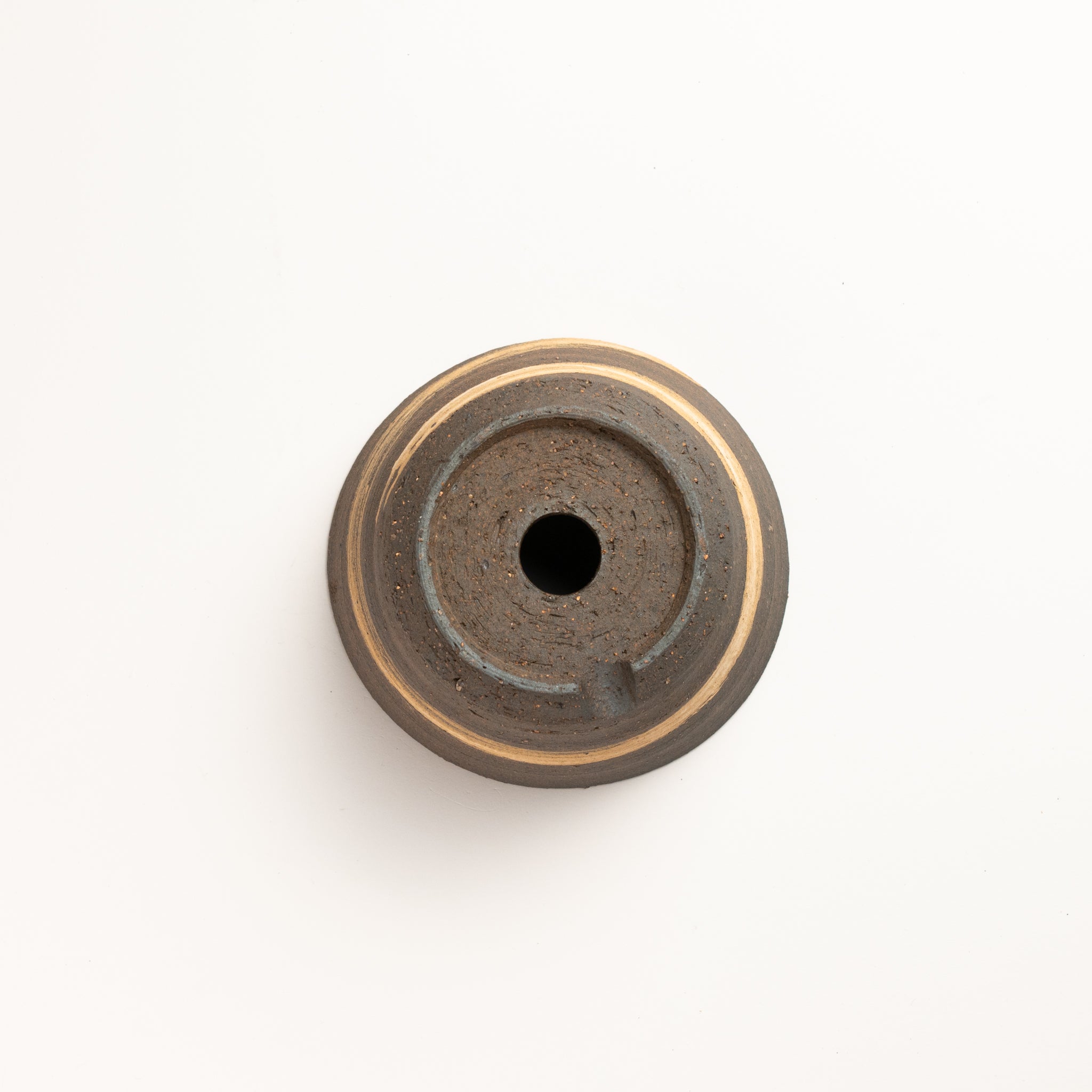 Naginowa Shigaraki Ware Brush Marks Shallow Curve Japanese Bonsai Pot 3.1 in.