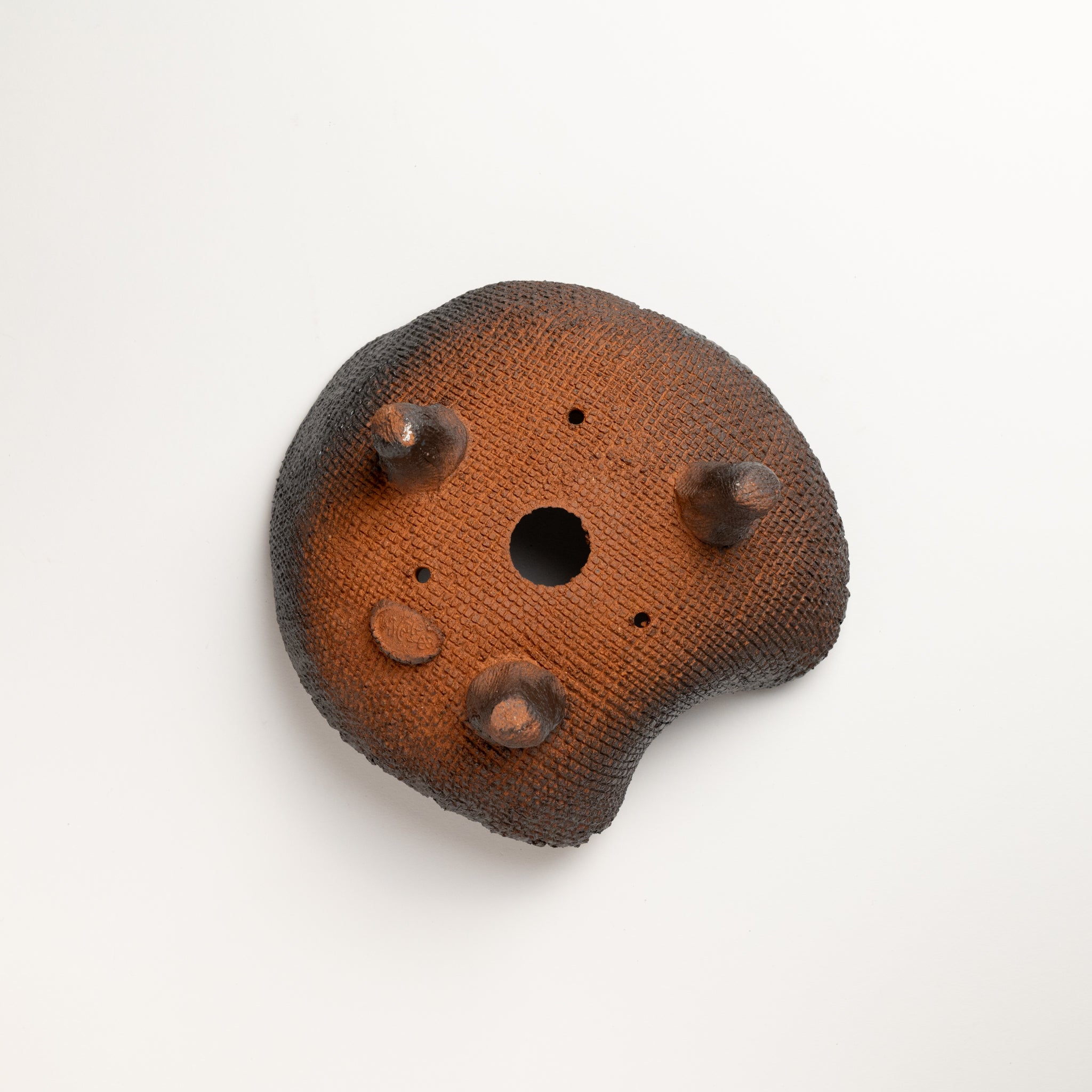 Naginowa Shigaraki Ware Flat 3 Black Glaze Japanese Bonsai Pot 7.3 in.