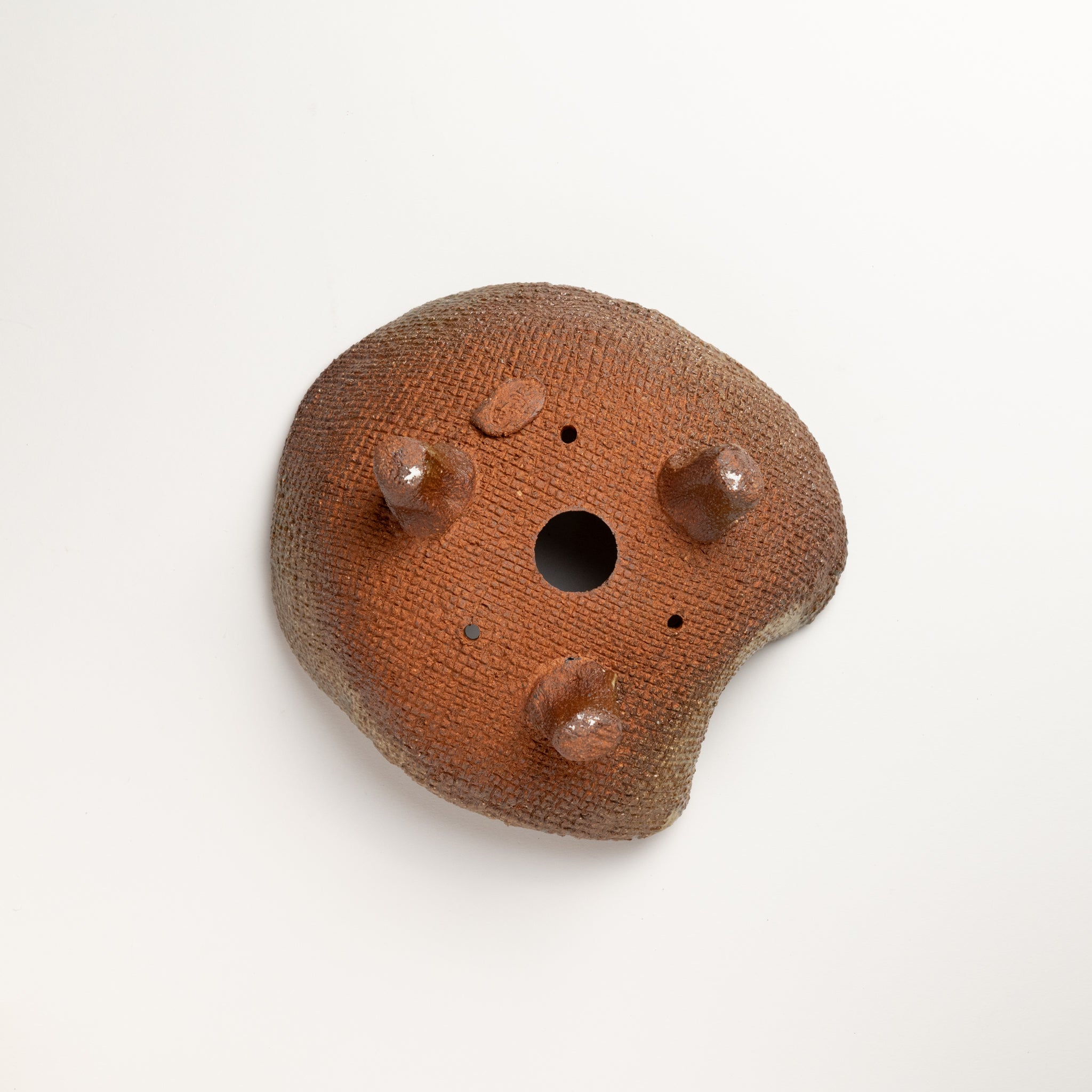 Naginowa Shigaraki Ware Flat 3 Irabo Glaze Japanese Bonsai Pot 7.3 in.