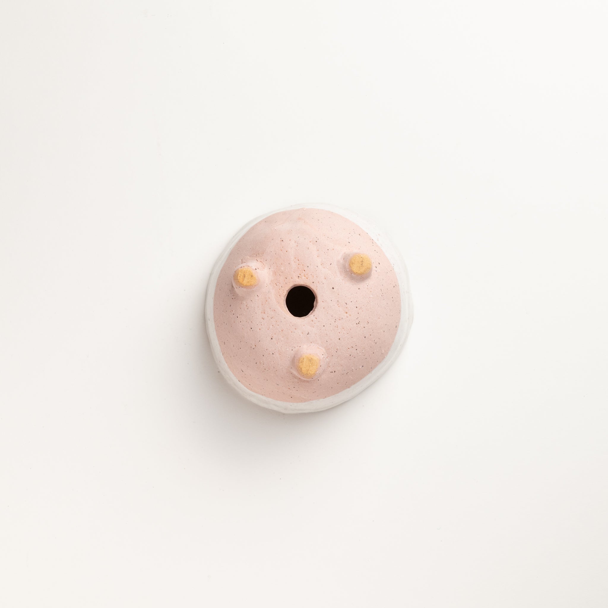 Naginowa Shigaraki Ware Pink Tripple Legged Japanese Bonsai Pot 4.5 in.