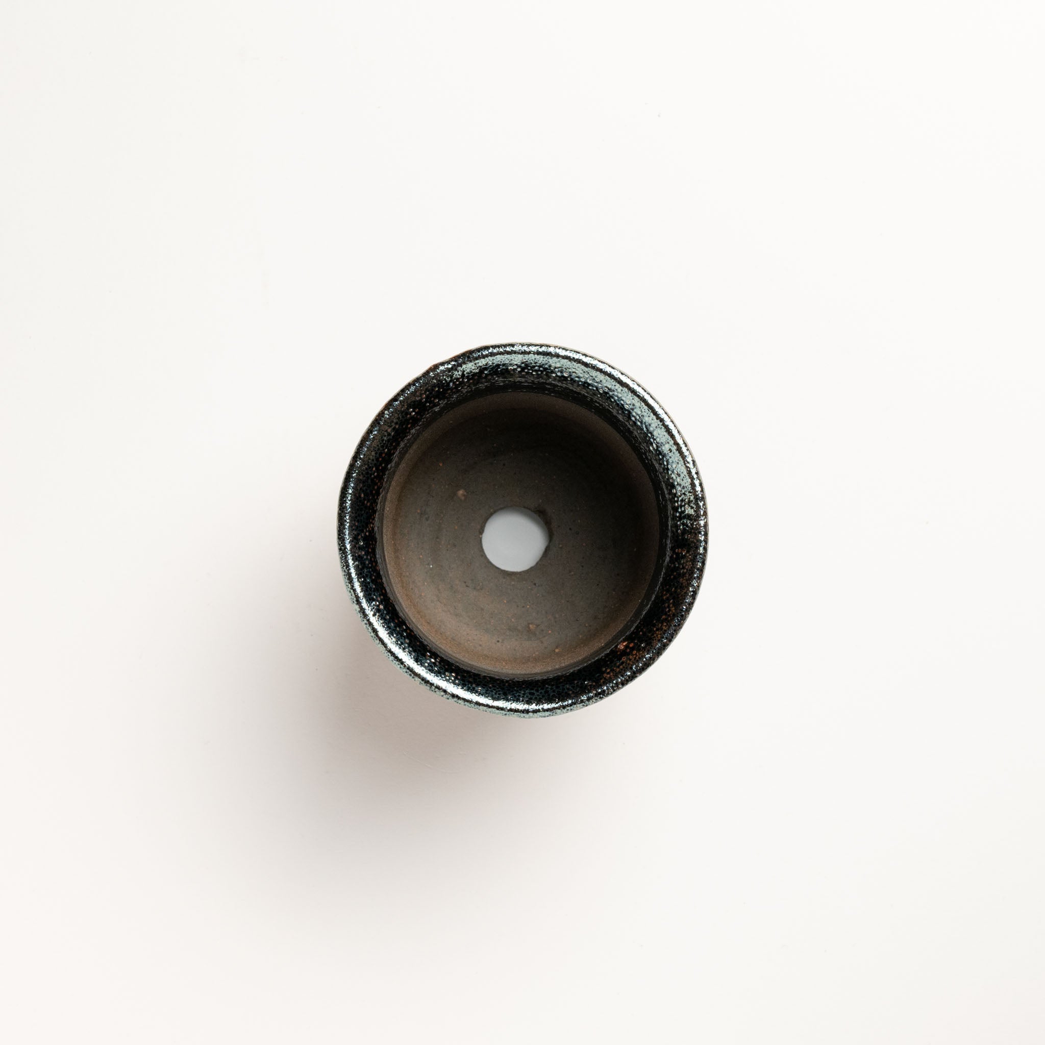 Naginowa Shigaraki Ware Iron Glaze Double Layered Deep Japanese Bonsai Pot 4 in.