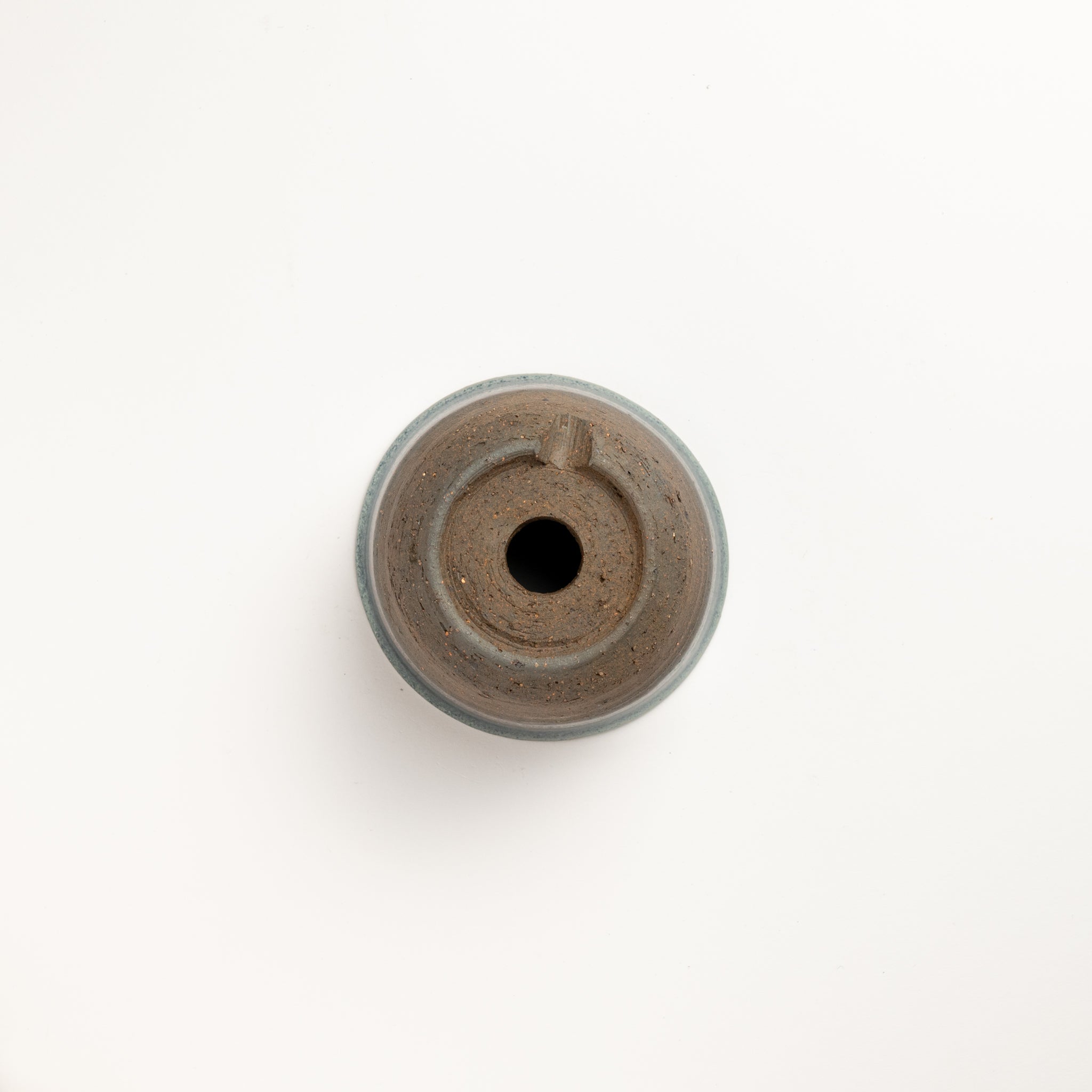 Naginowa Shigaraki Ware Iron Glaze Double Layered Shallow Japanese Bonsai Pot 4.1 in.