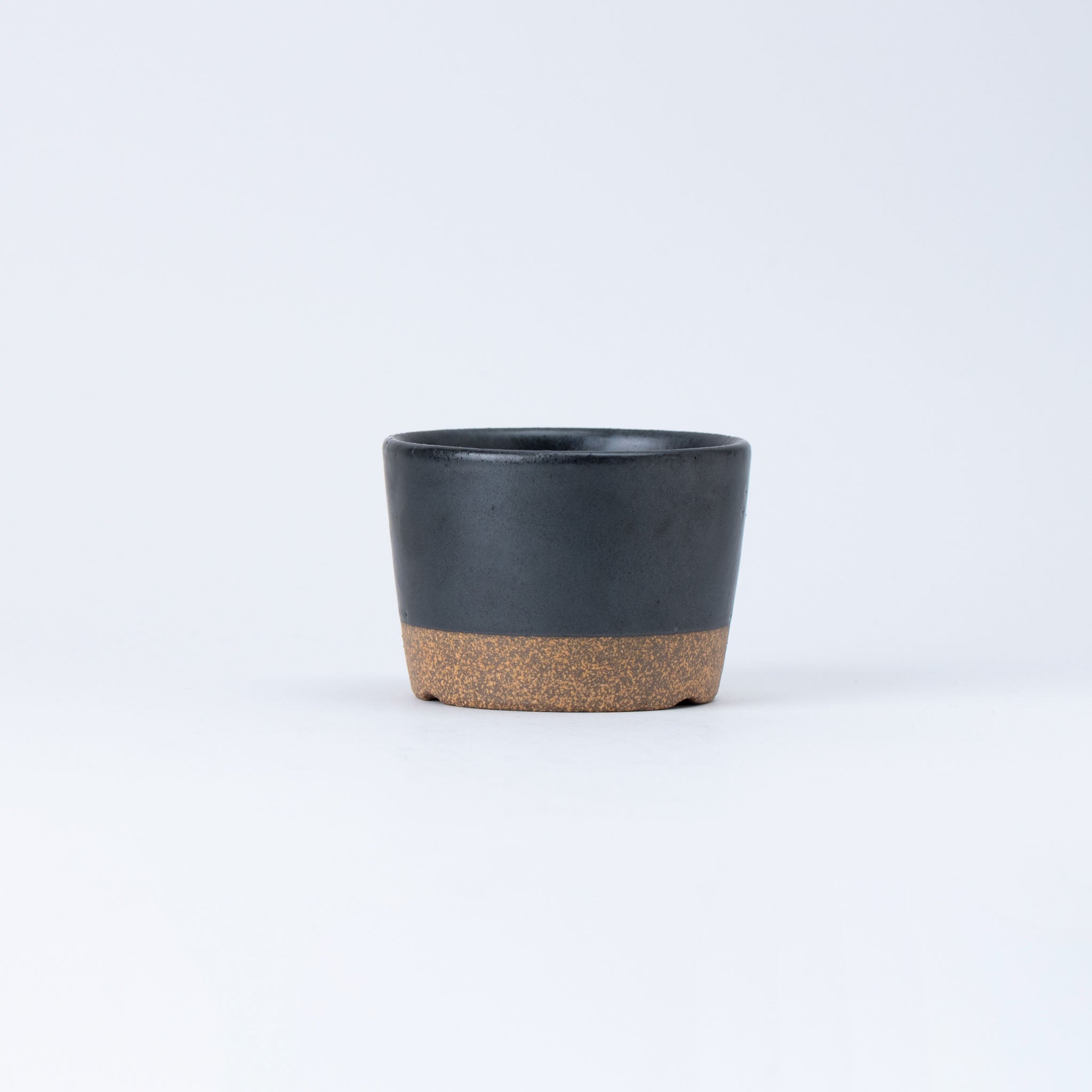 Naginowa Kutani Ware Black Japanese Bonsai Pot 3.5 in.