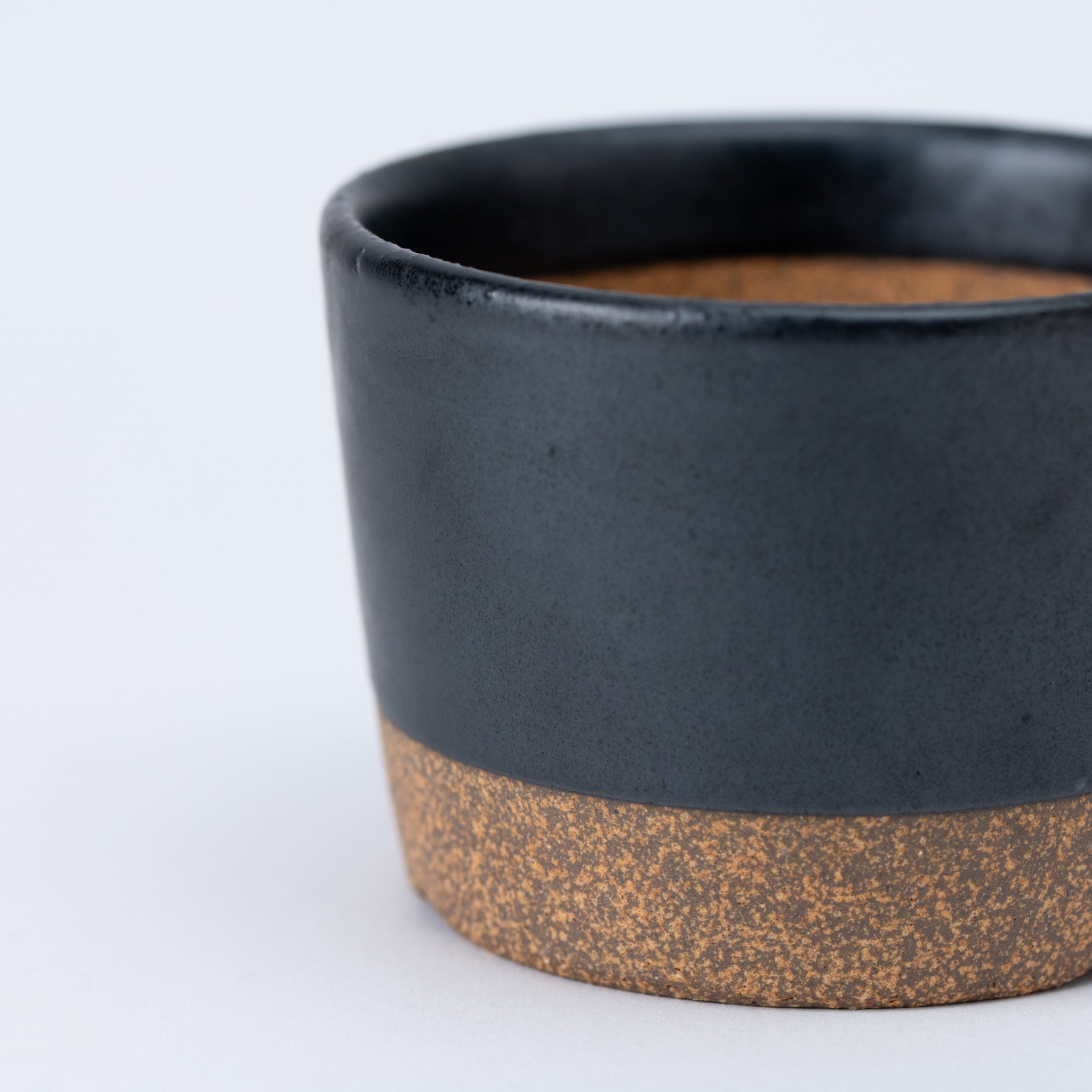 Naginowa Kutani Ware Black Japanese Bonsai Pot 3.5 in.