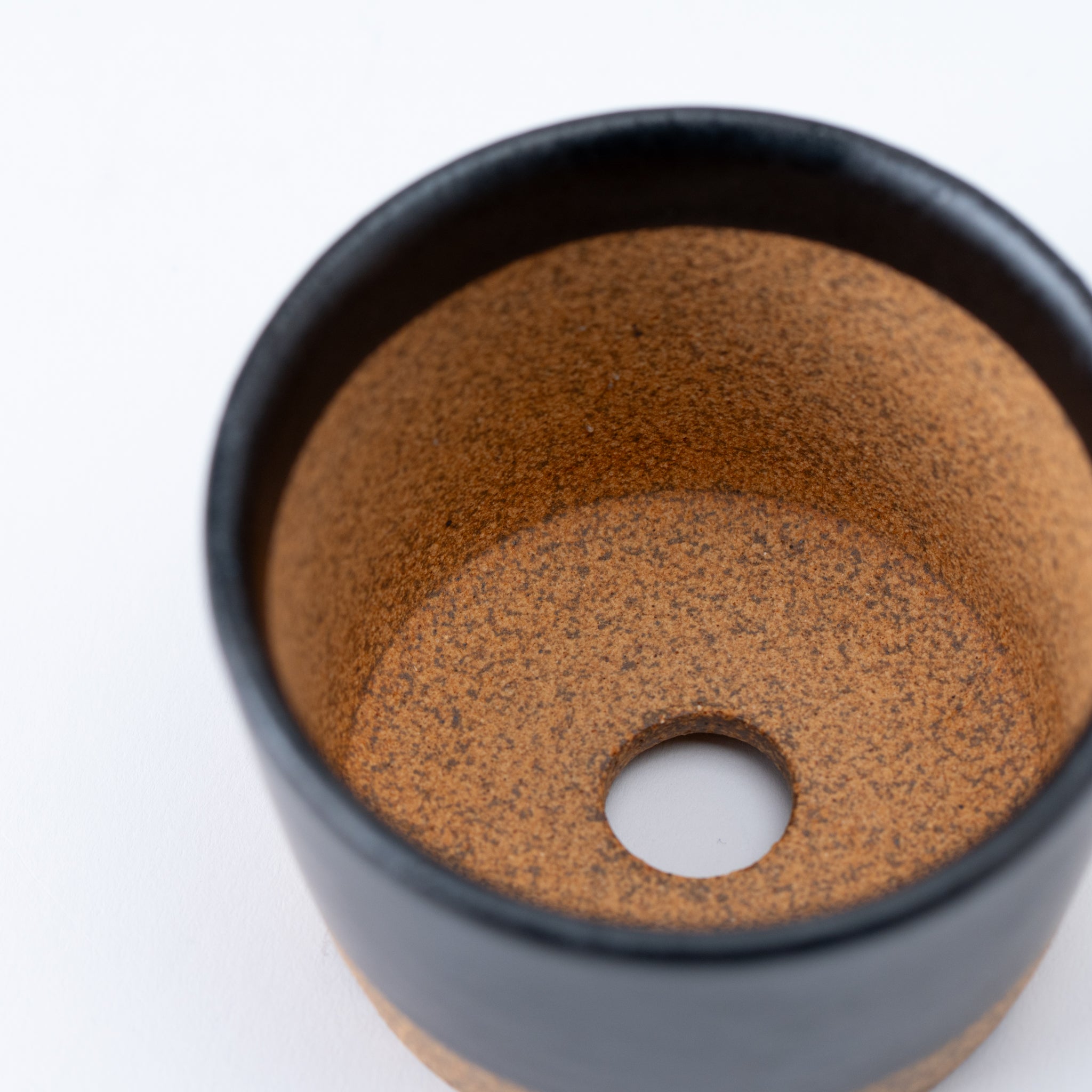 Naginowa Kutani Ware Black Japanese Bonsai Pot 3.5 in.