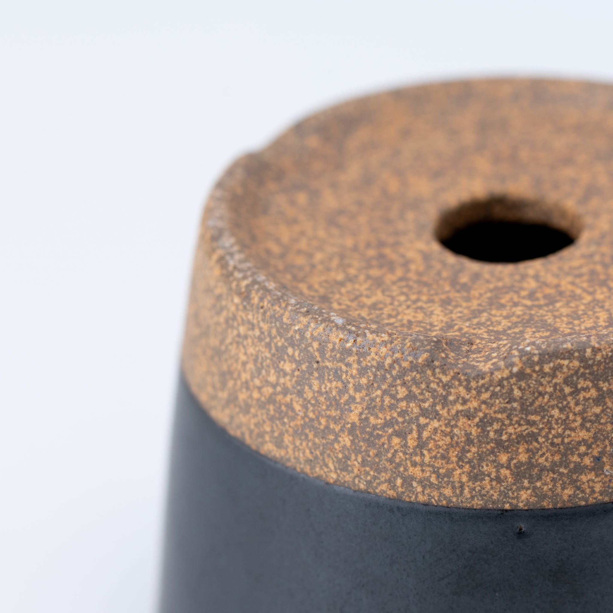 Naginowa Kutani Ware Black Japanese Bonsai Pot 3.5 in.