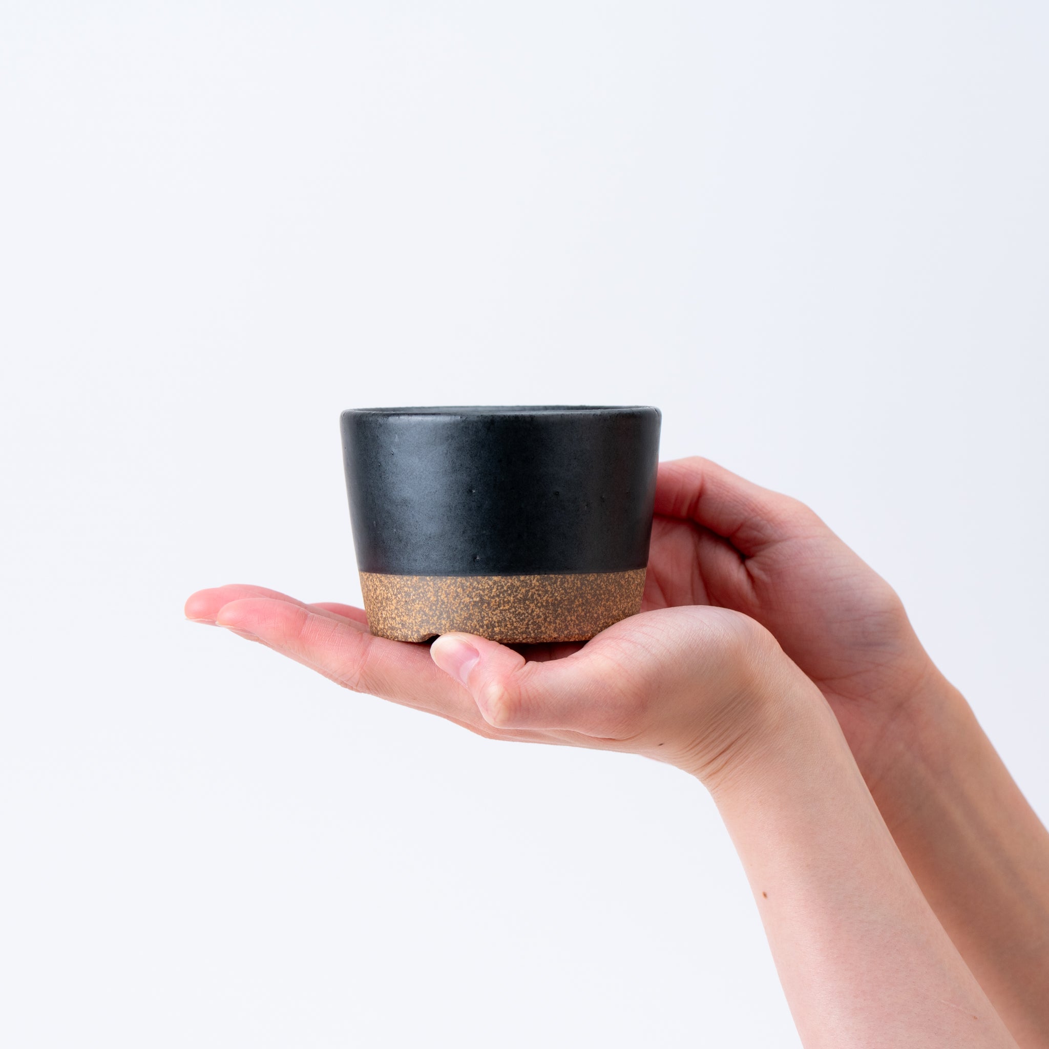 Naginowa Kutani Ware Black Japanese Bonsai Pot 3.5 in.