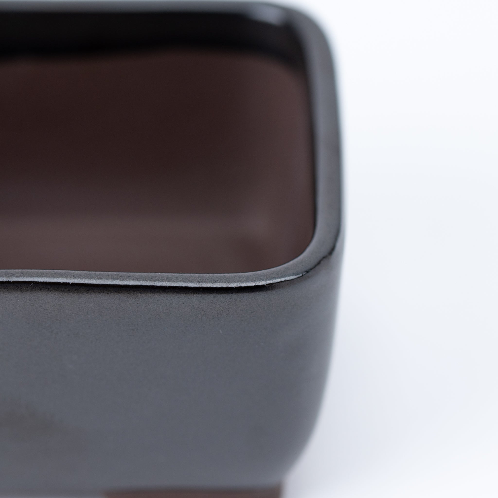 Naginowa Black Matte Nadir BANKO Ware Japanese Bonsai Pot 5.4 in.