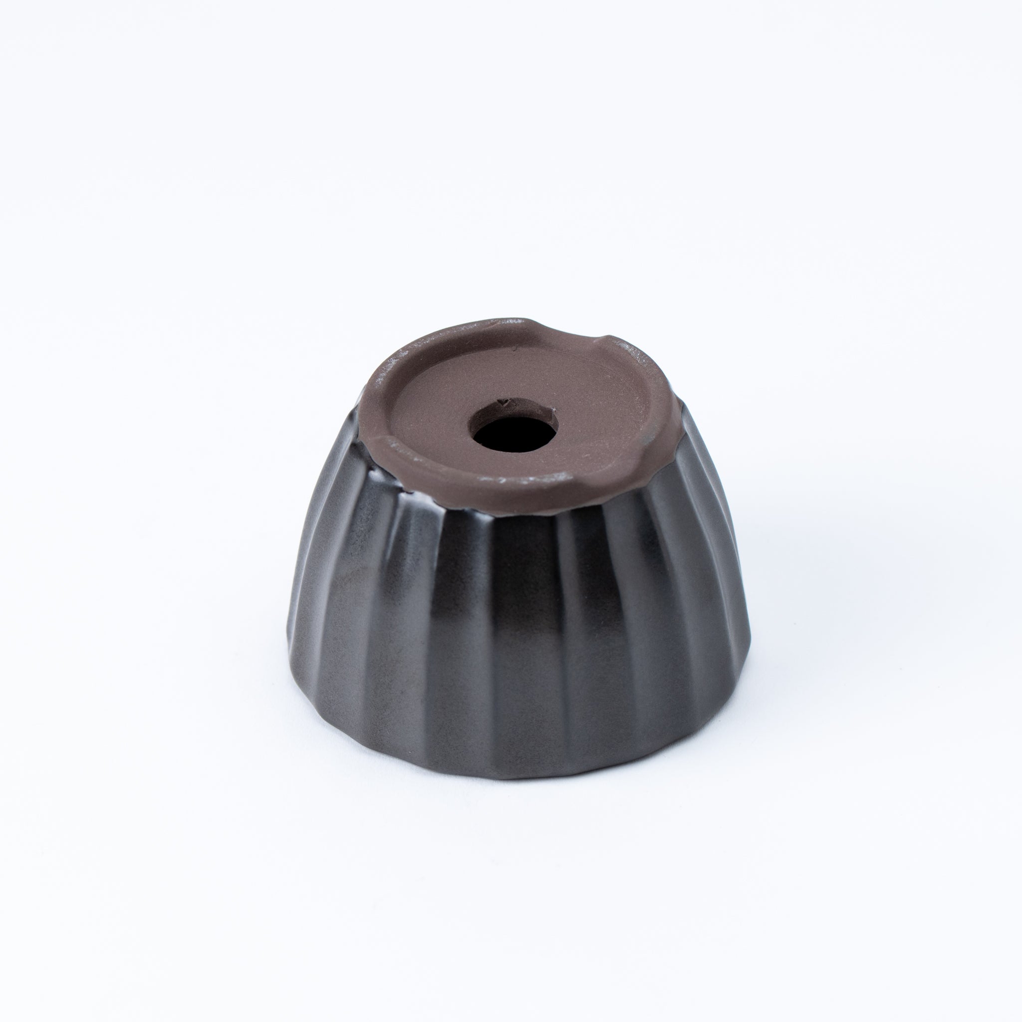 Naginowa Black Flower BANKO Ware Japanese Bonsai Pot 3.9 in.