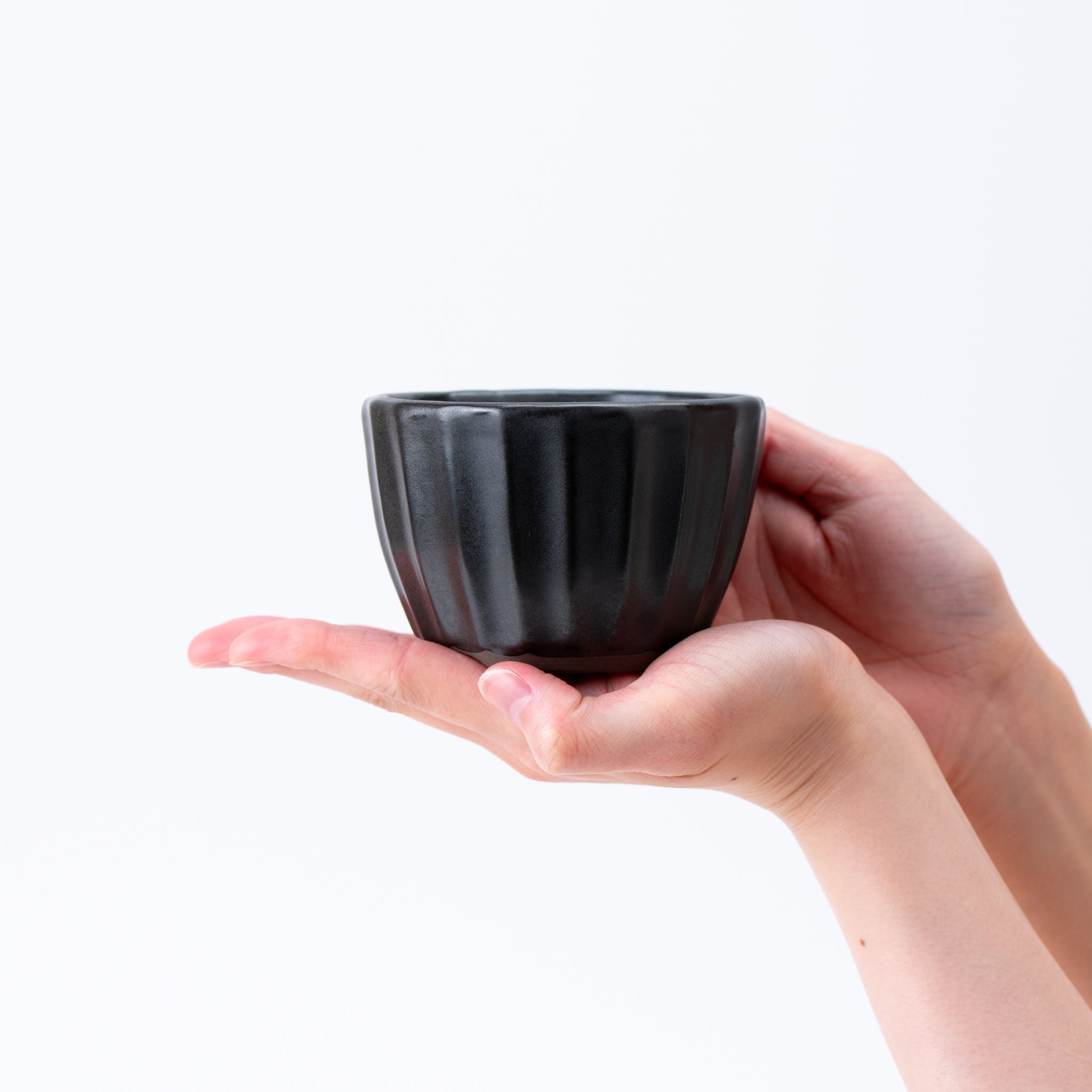 Naginowa Black Flower BANKO Ware Japanese Bonsai Pot 3.9 in.