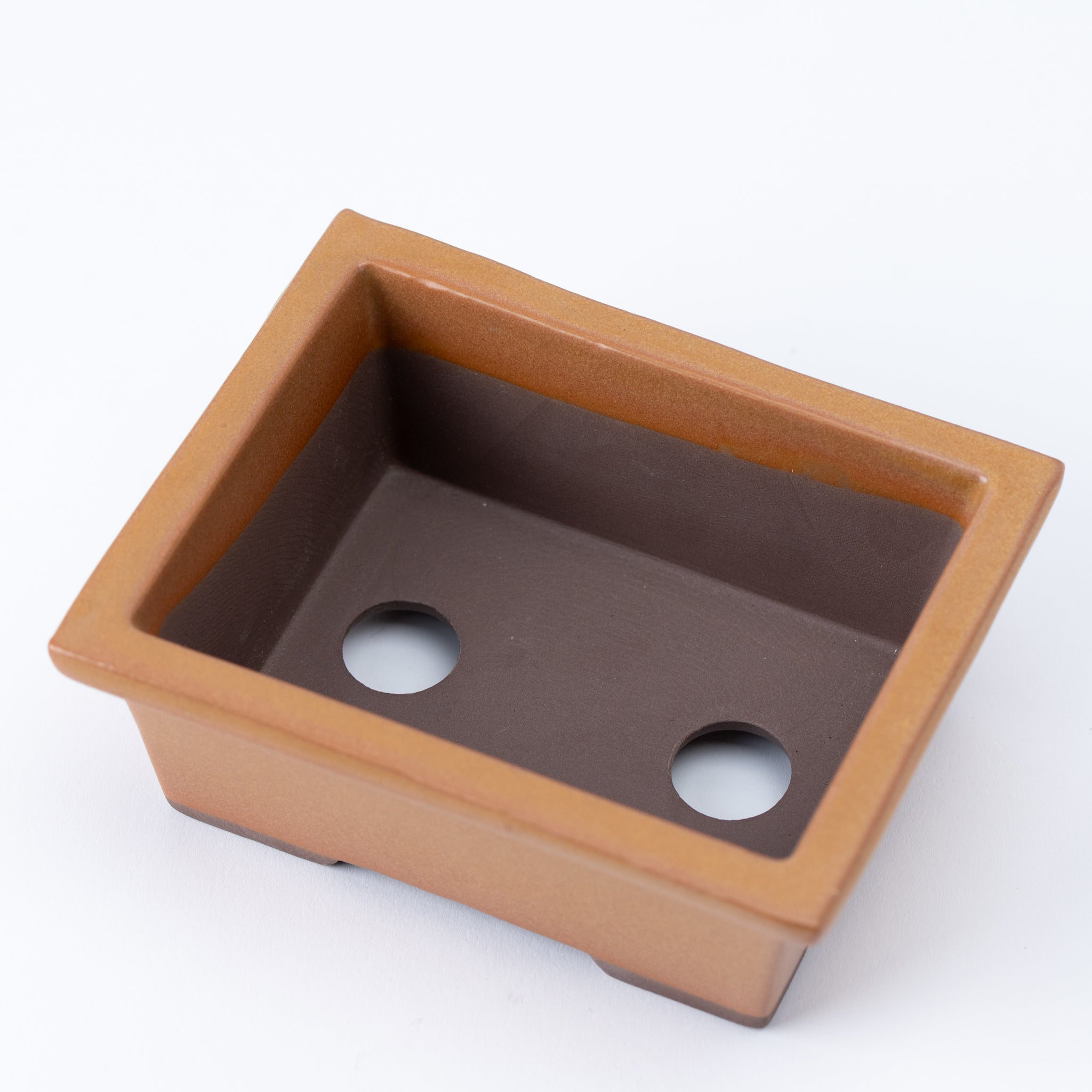 Naginowa Yellow longhorn BANKO Ware Japanese Bonsai Pot 5.3in.