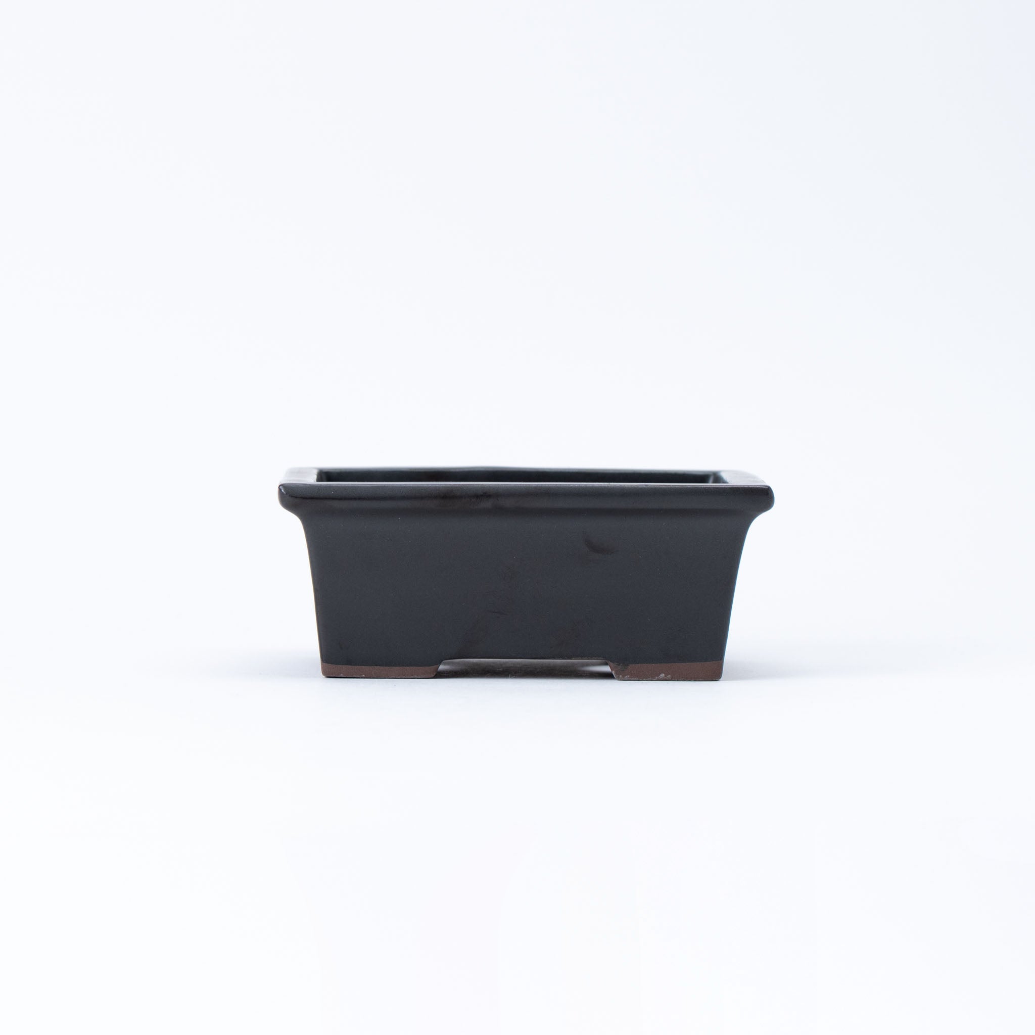 Naginowa Black Matte longhorn BANKO Ware Japanese Bonsai Pot 5.3in.
