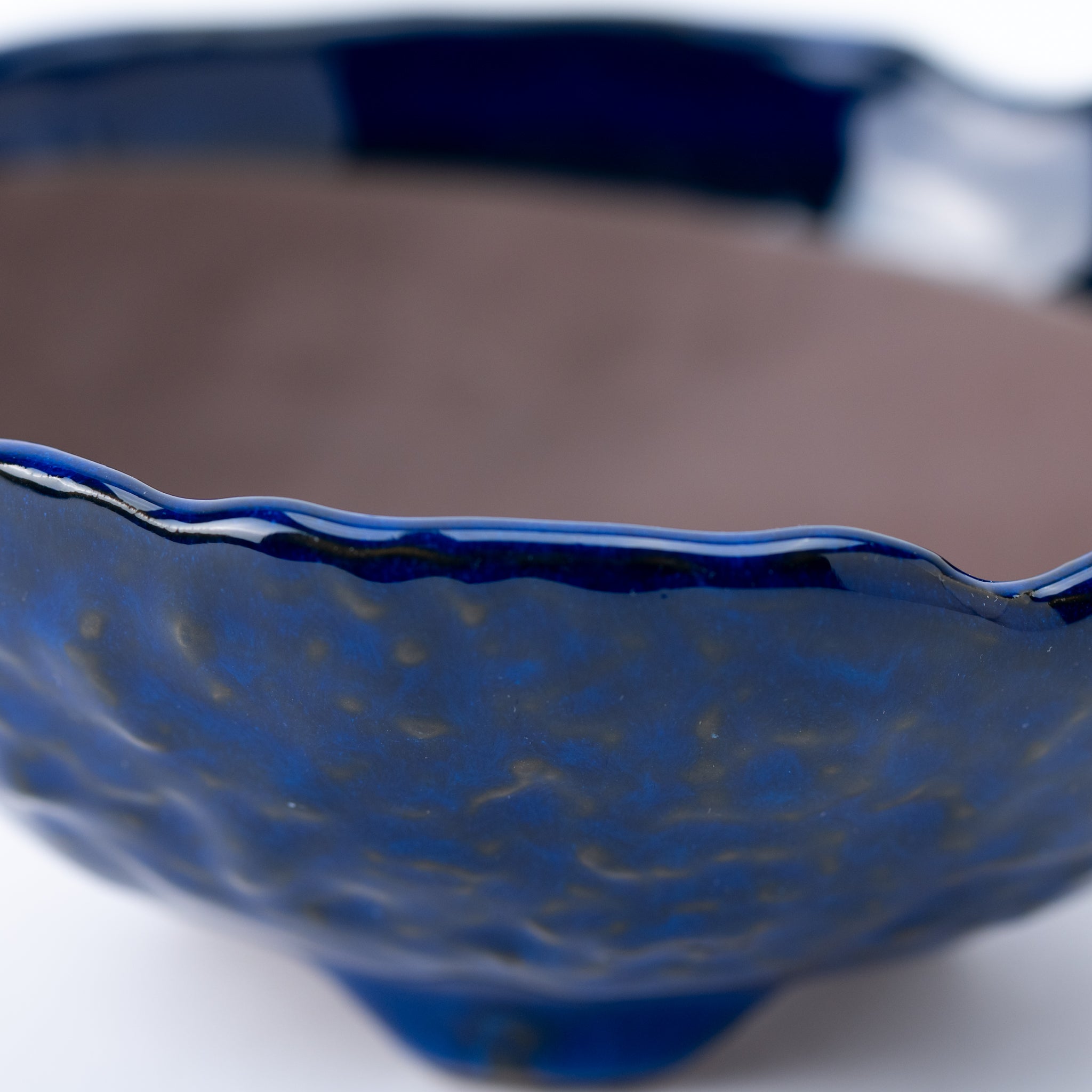 Naginowa Namako Navy 3 legs BANKO Ware Japanese Bonsai Pot 6.3in.