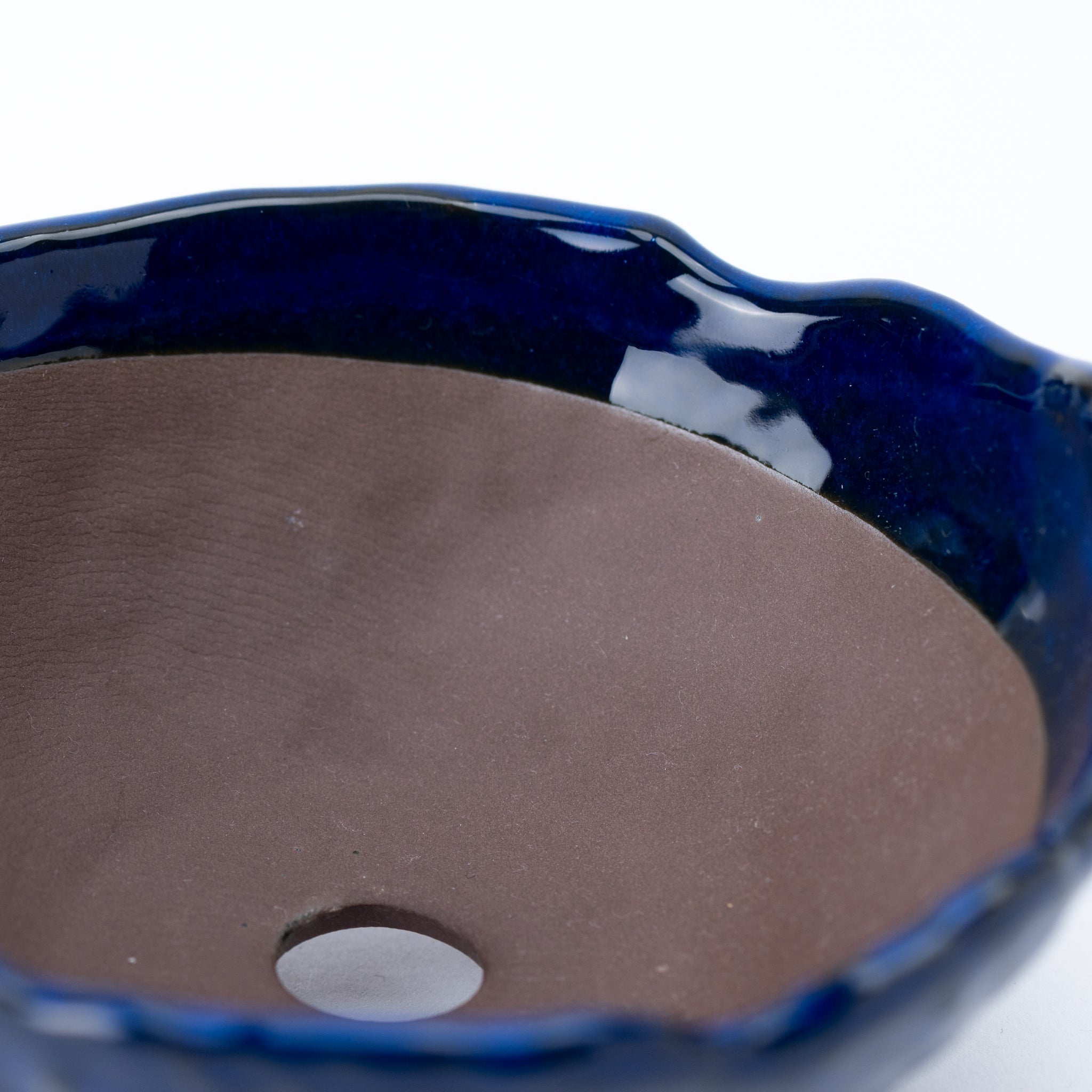 Naginowa Namako Navy 3 legs BANKO Ware Japanese Bonsai Pot 6.3in.