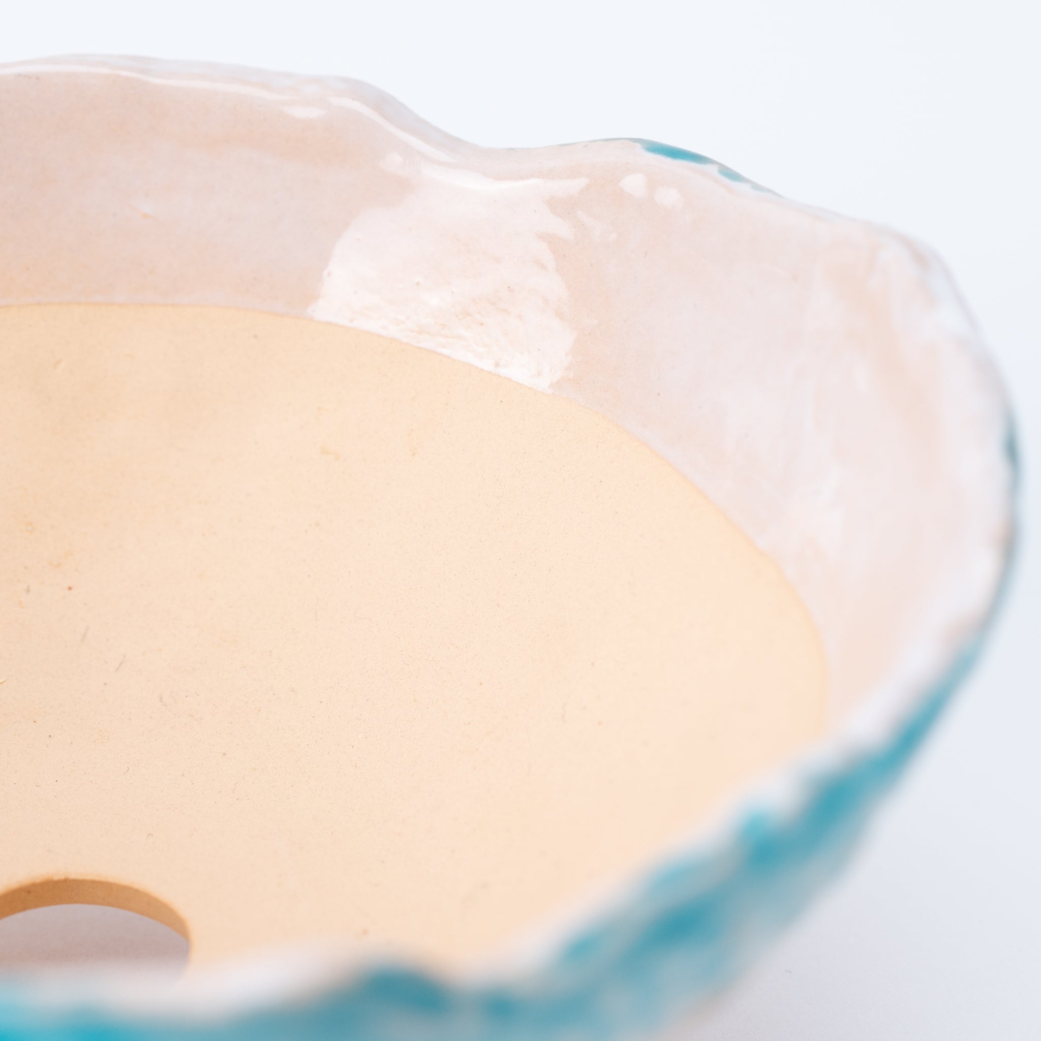 Naginowa Sea Blue 3 legs BANKO Ware Japanese Bonsai Pot 6.3in.