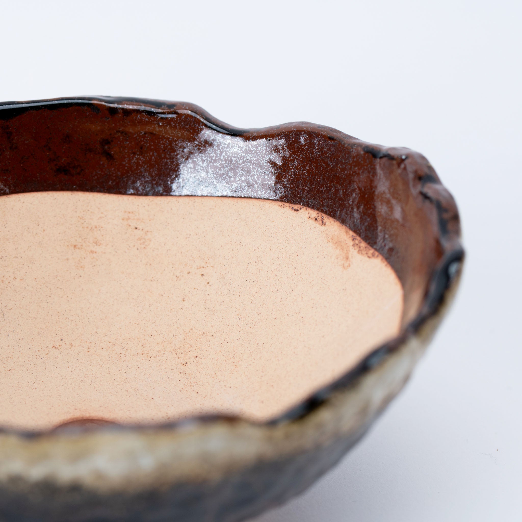 Naginowa Black Two-layer 3 legs BANKO Ware Japanese Bonsai Pot 6.3in.