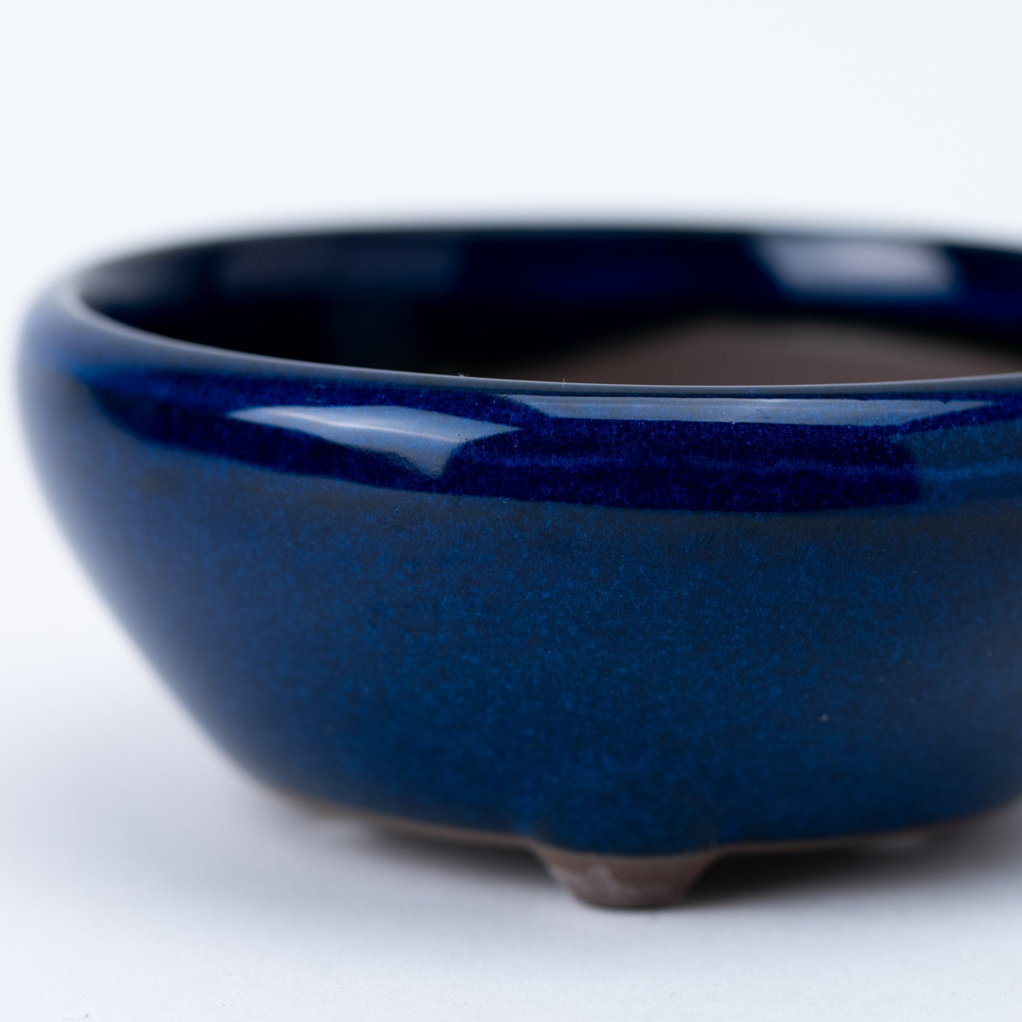 Naginowa Namako Navy BANKO Ware Japanese Bonsai Pot Set of 3