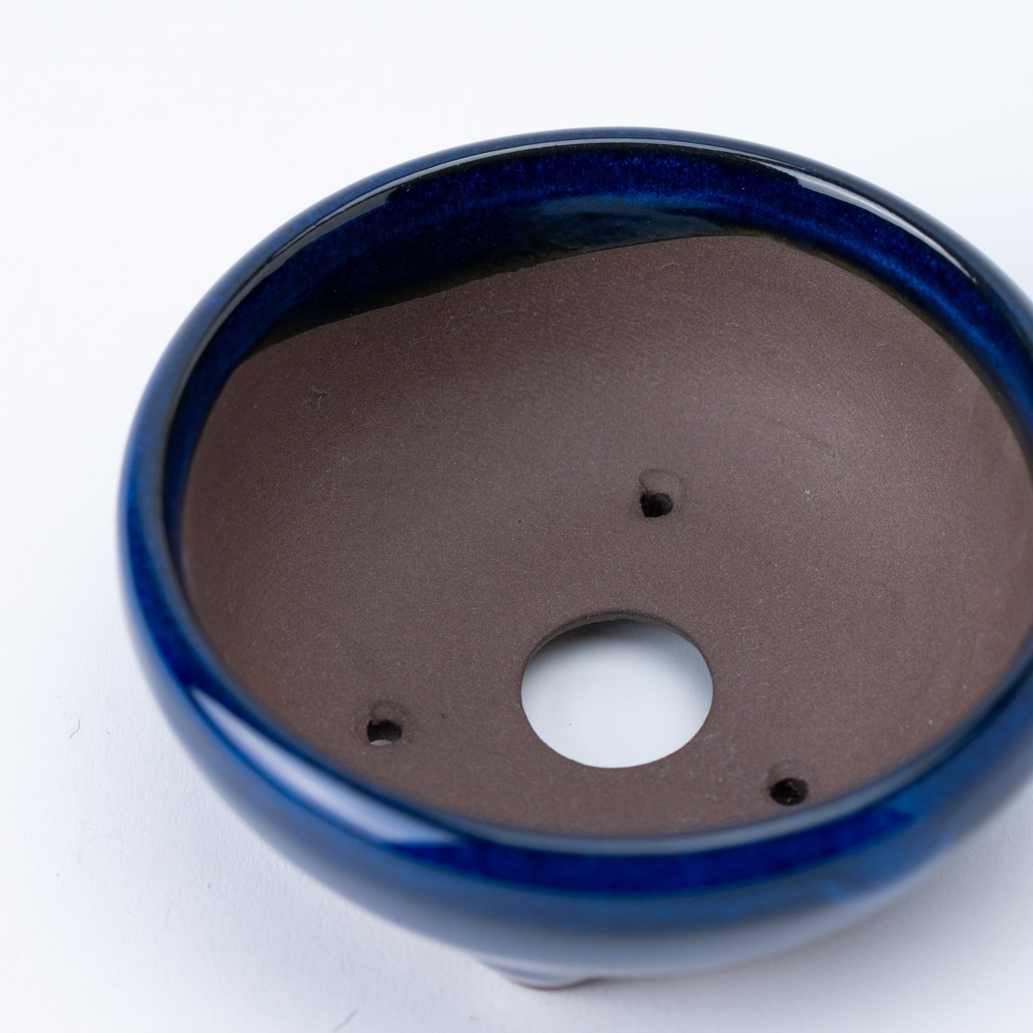 Naginowa Namako Navy BANKO Ware Japanese Bonsai Pot Set of 3