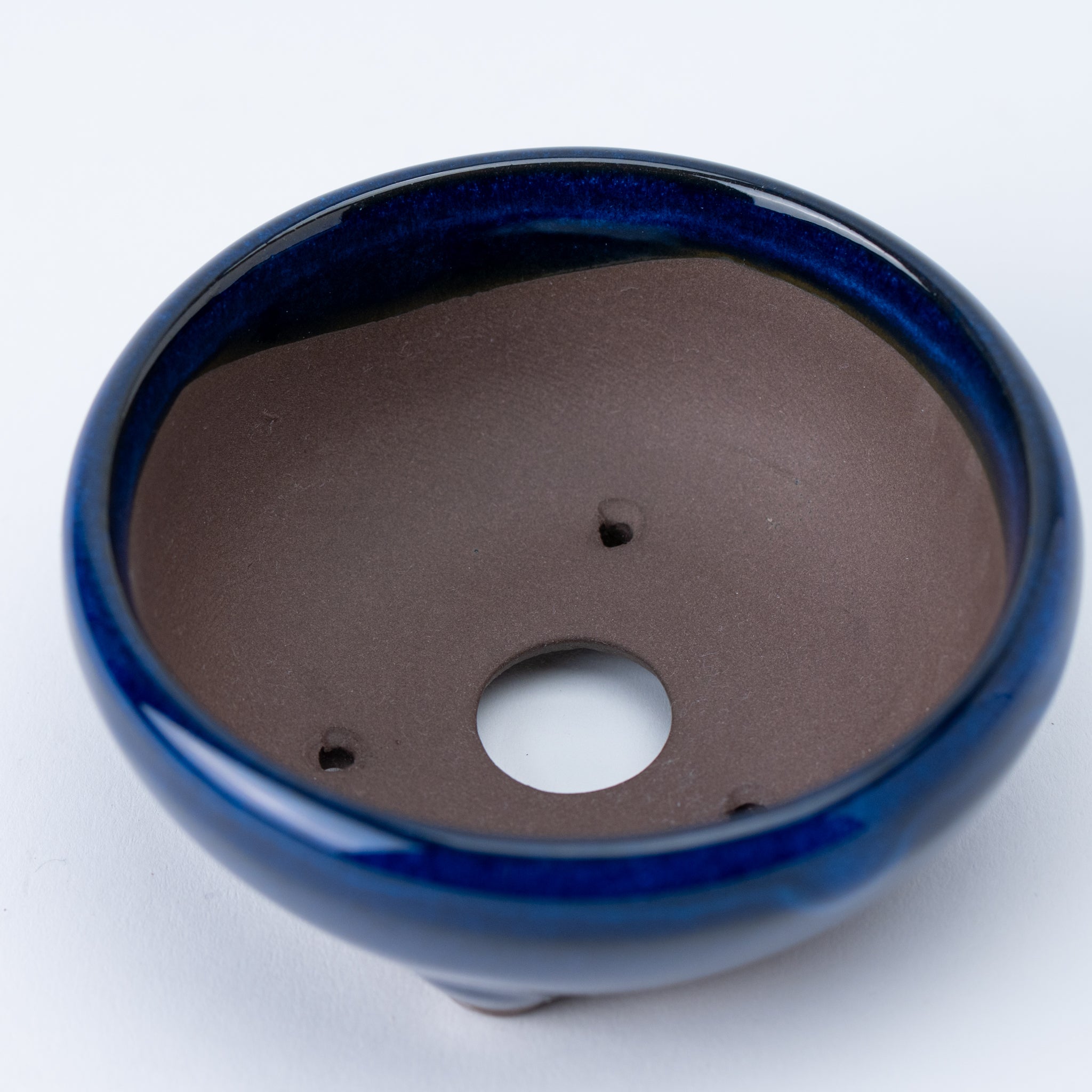 Naginowa Namako Navy BANKO Ware Japanese Bonsai Pot Set of 3