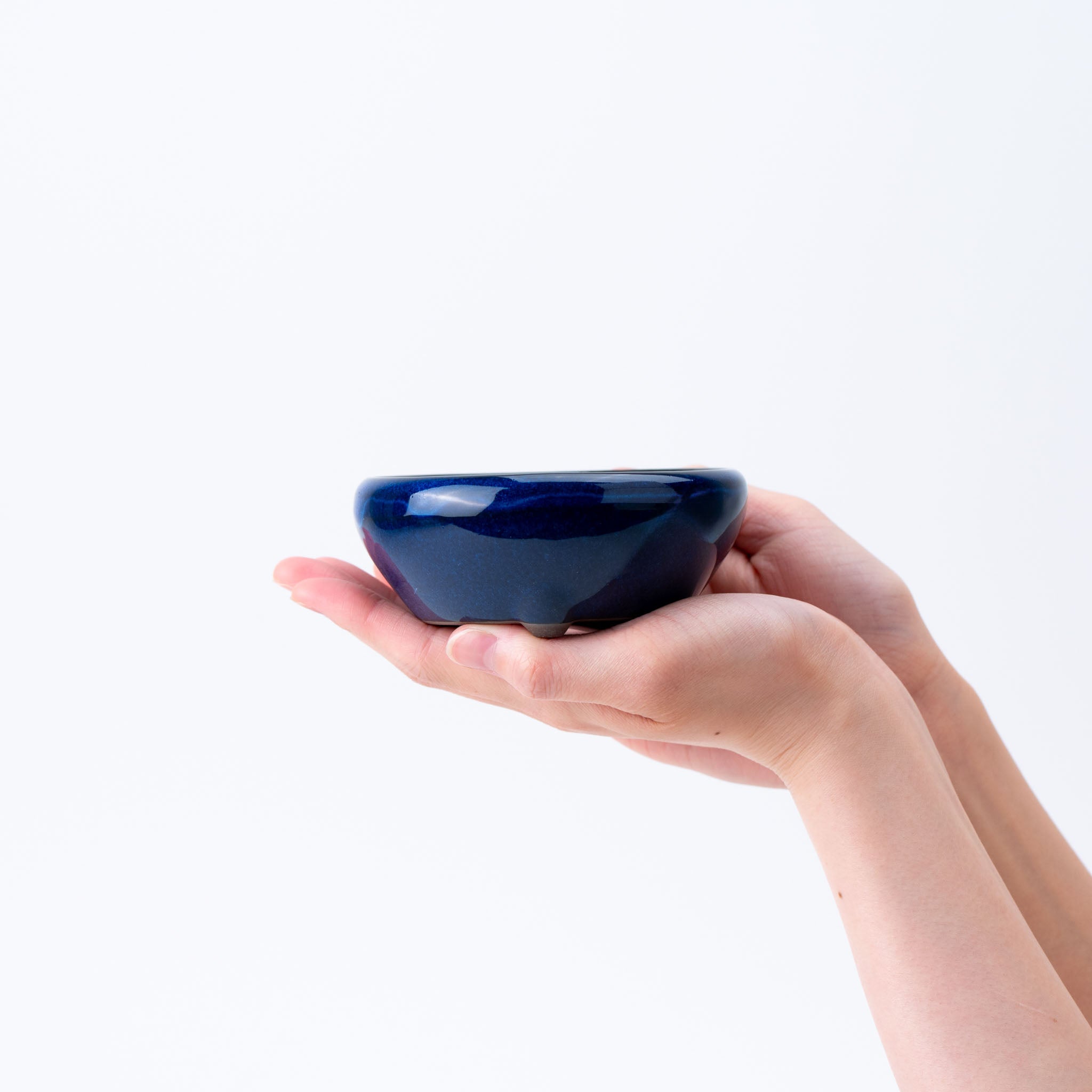 Naginowa Namako Navy BANKO Ware Japanese Bonsai Pot Set of 3