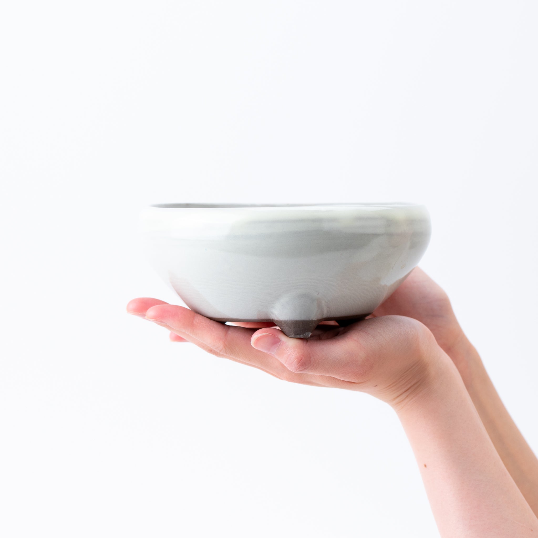 Naginowa Cream BANKO Ware Japanese Bonsai Pot Set of 3