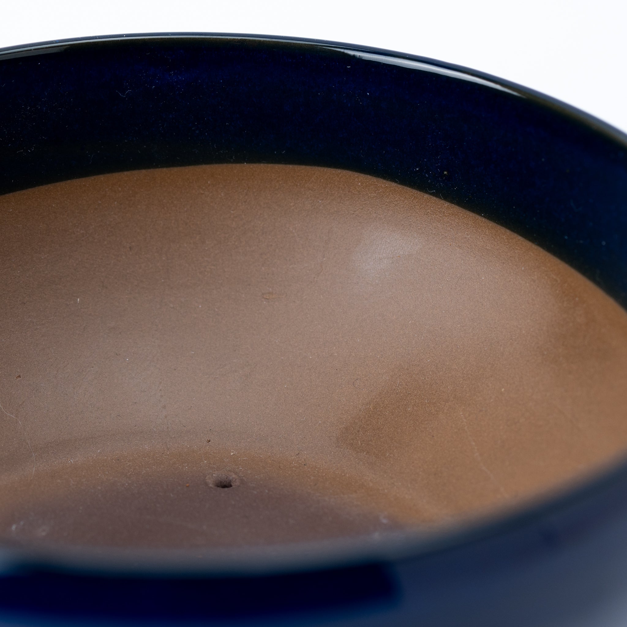 Naginowa Namako Navy Circle BANKO Ware Japanese Bonsai Pot Set of 2