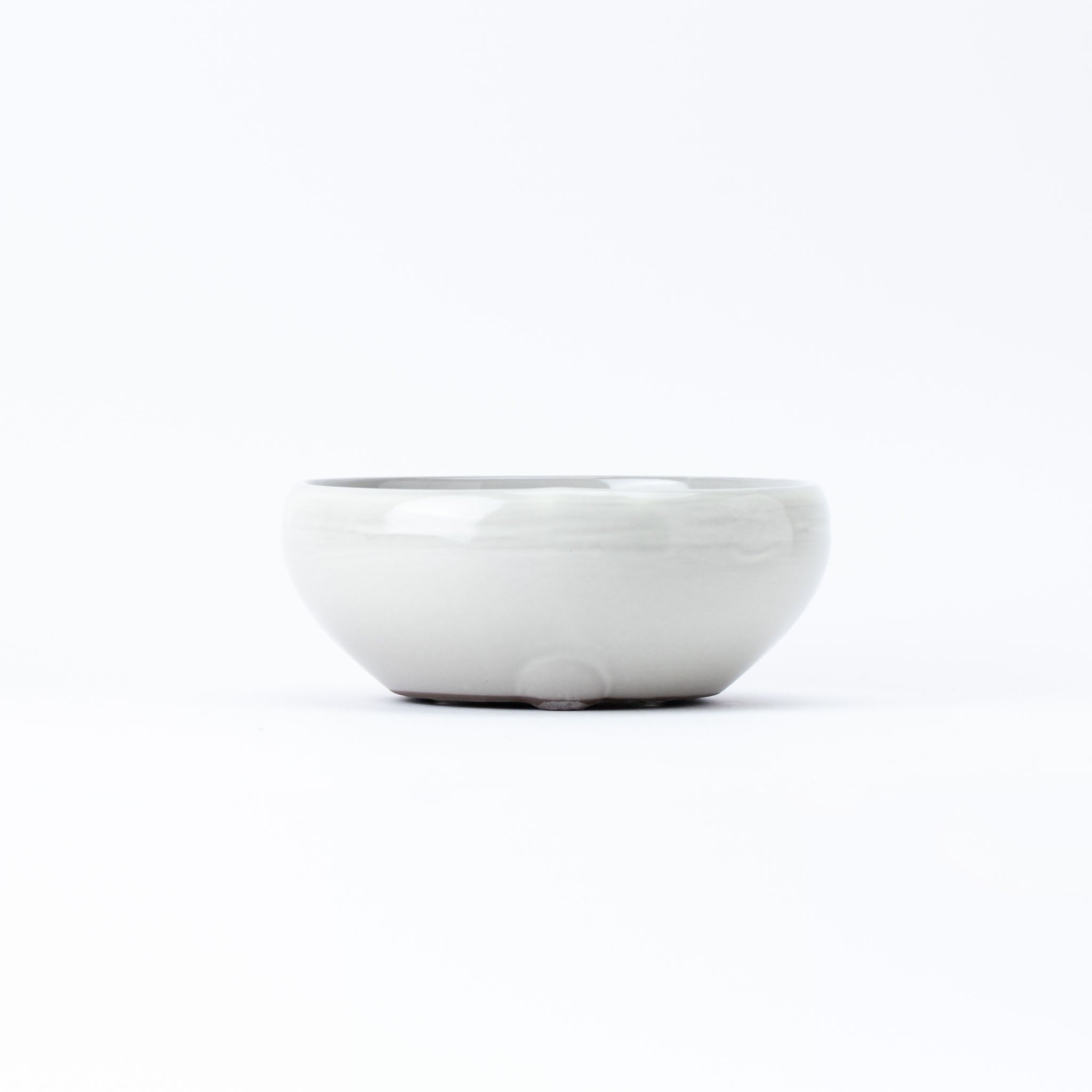 Naginowa Cream Circle BANKO Ware Japanese Bonsai Pot Set of 2