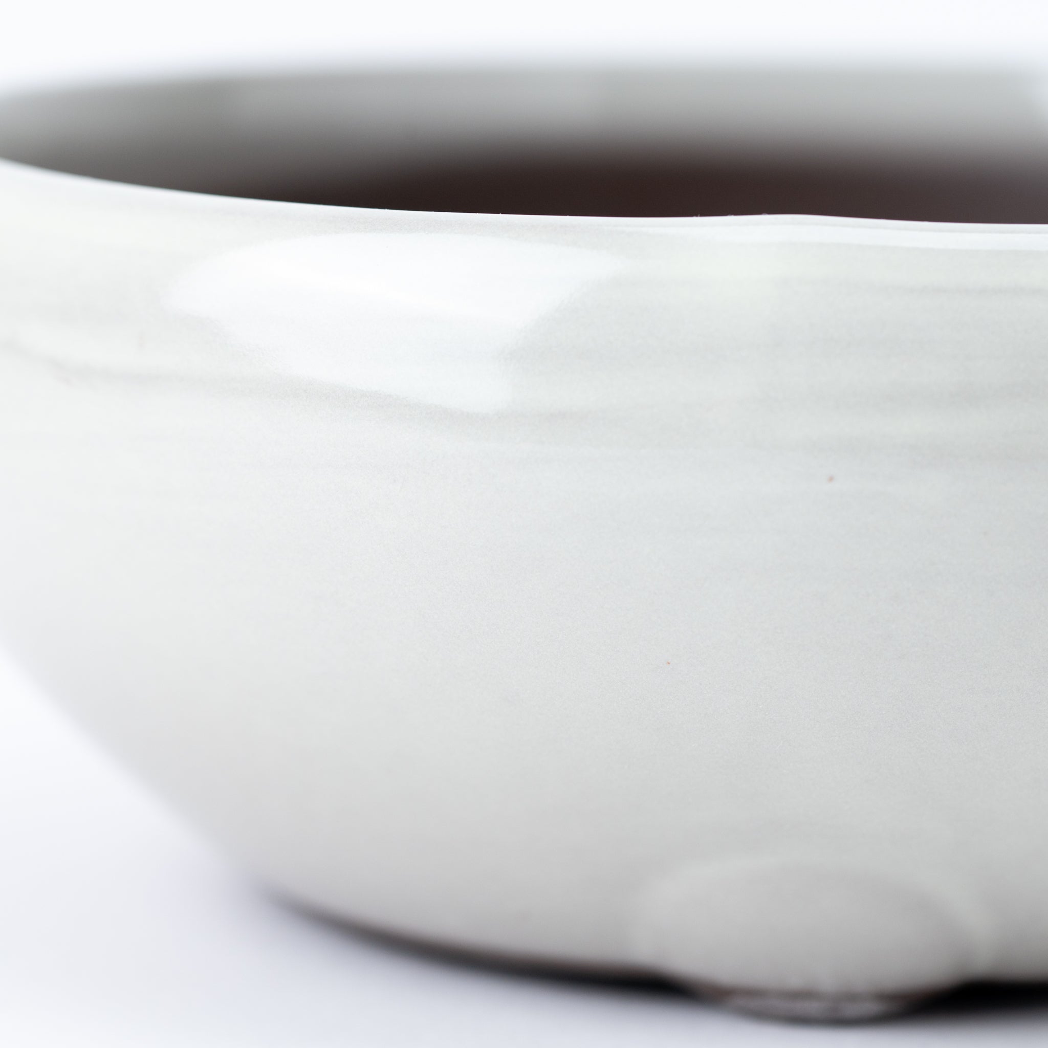 Naginowa Cream Circle BANKO Ware Japanese Bonsai Pot Set of 2