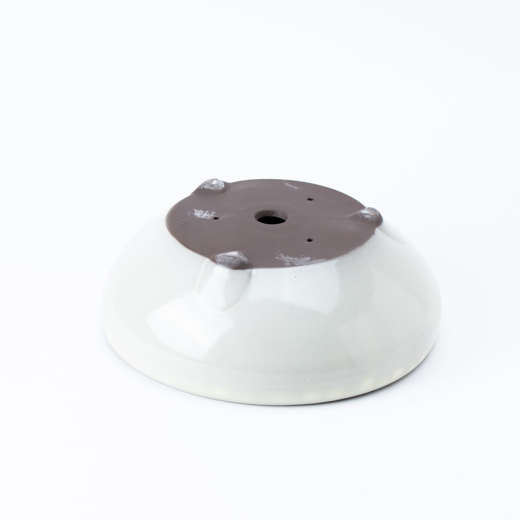 Naginowa Cream Circle BANKO Ware Japanese Bonsai Pot Set of 2